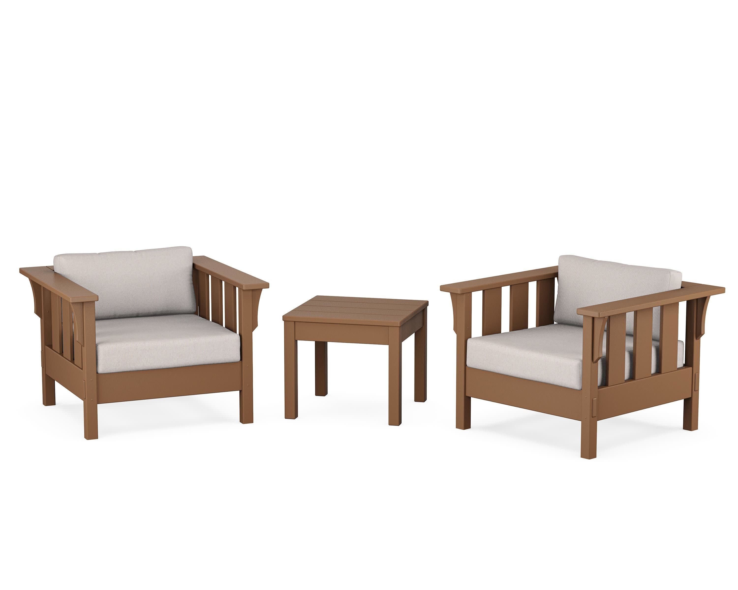 Acadia 3-Piece Deep Seating Set in Teak / Dune Burlap