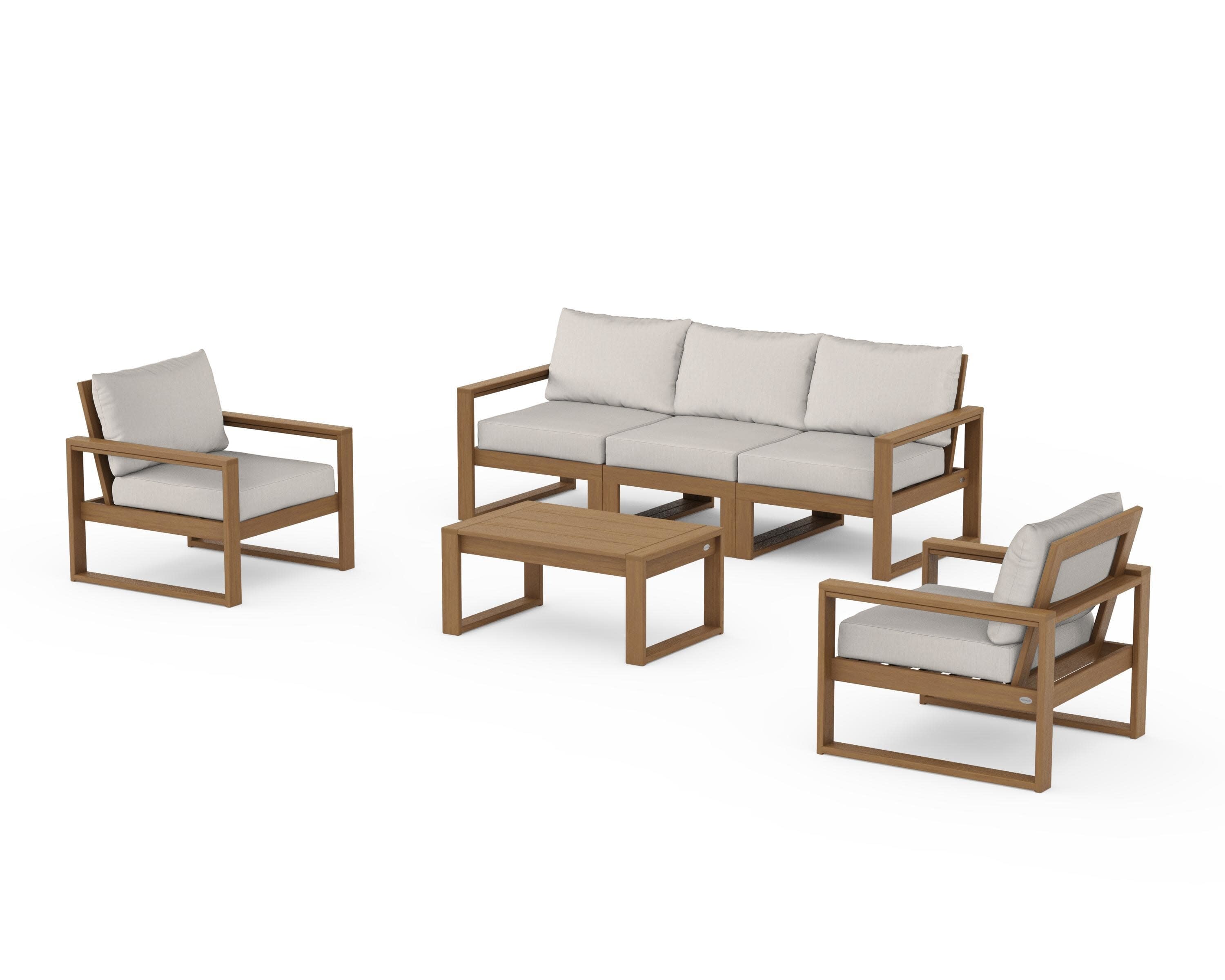 EDGE Sectional 4-Piece Deep Seating Set with Sofa in Natural / Cast Ash