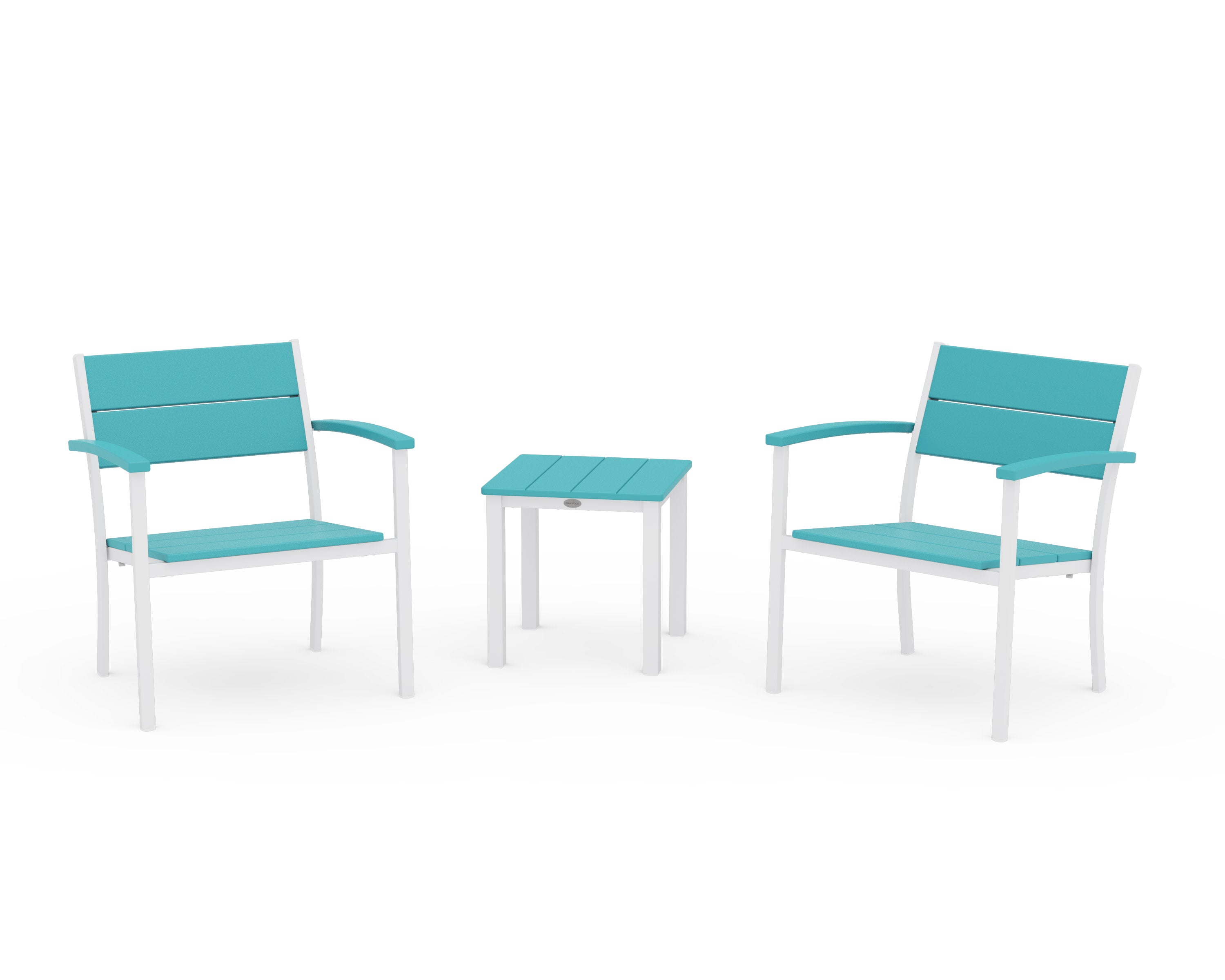 Main Street 3-Piece Lounge Chair Set in White / Aruba