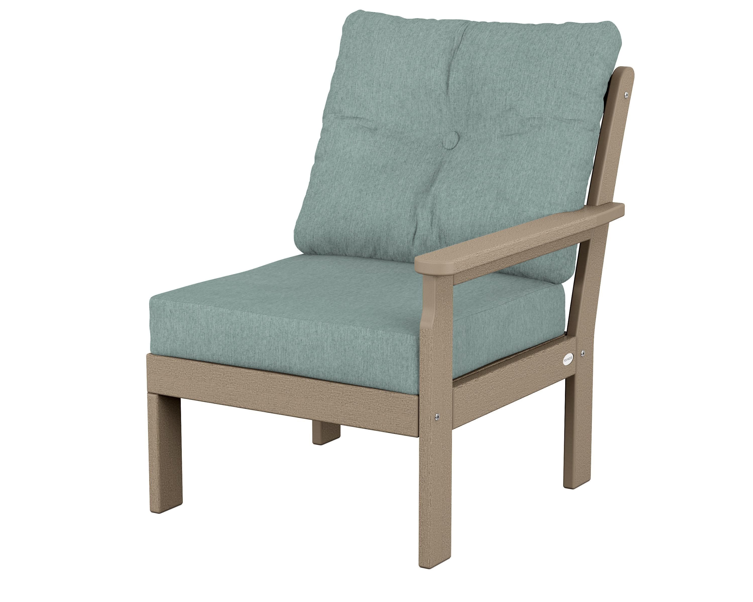 Vineyard Modular Right Arm Chair in Vintage Sahara / Glacier Spa