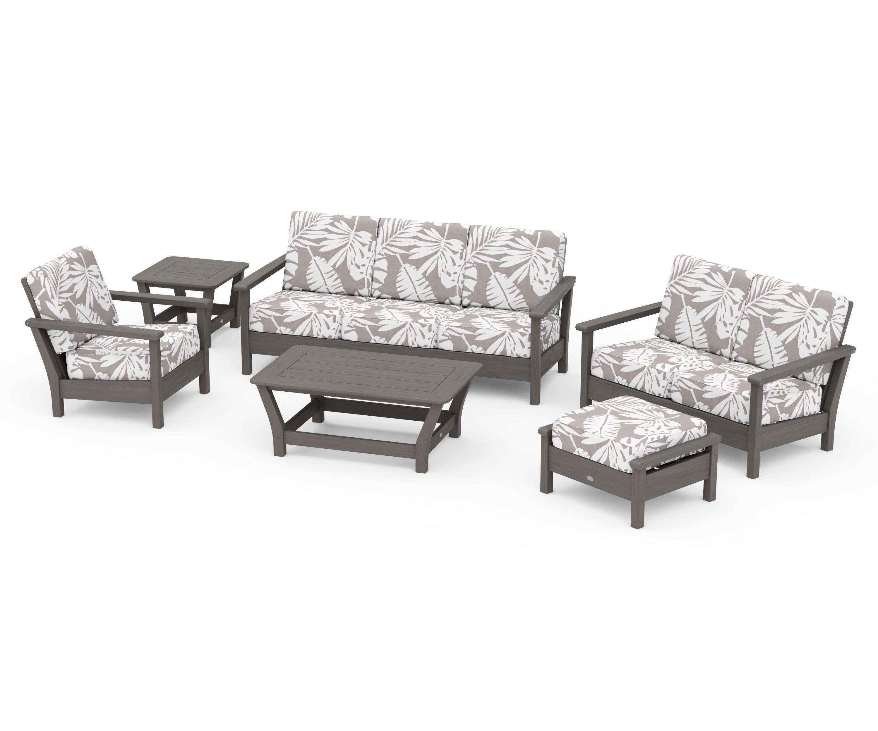 Harbour 6-Piece Outdoor Living Set in Driftwood / Leaf Grey Mist