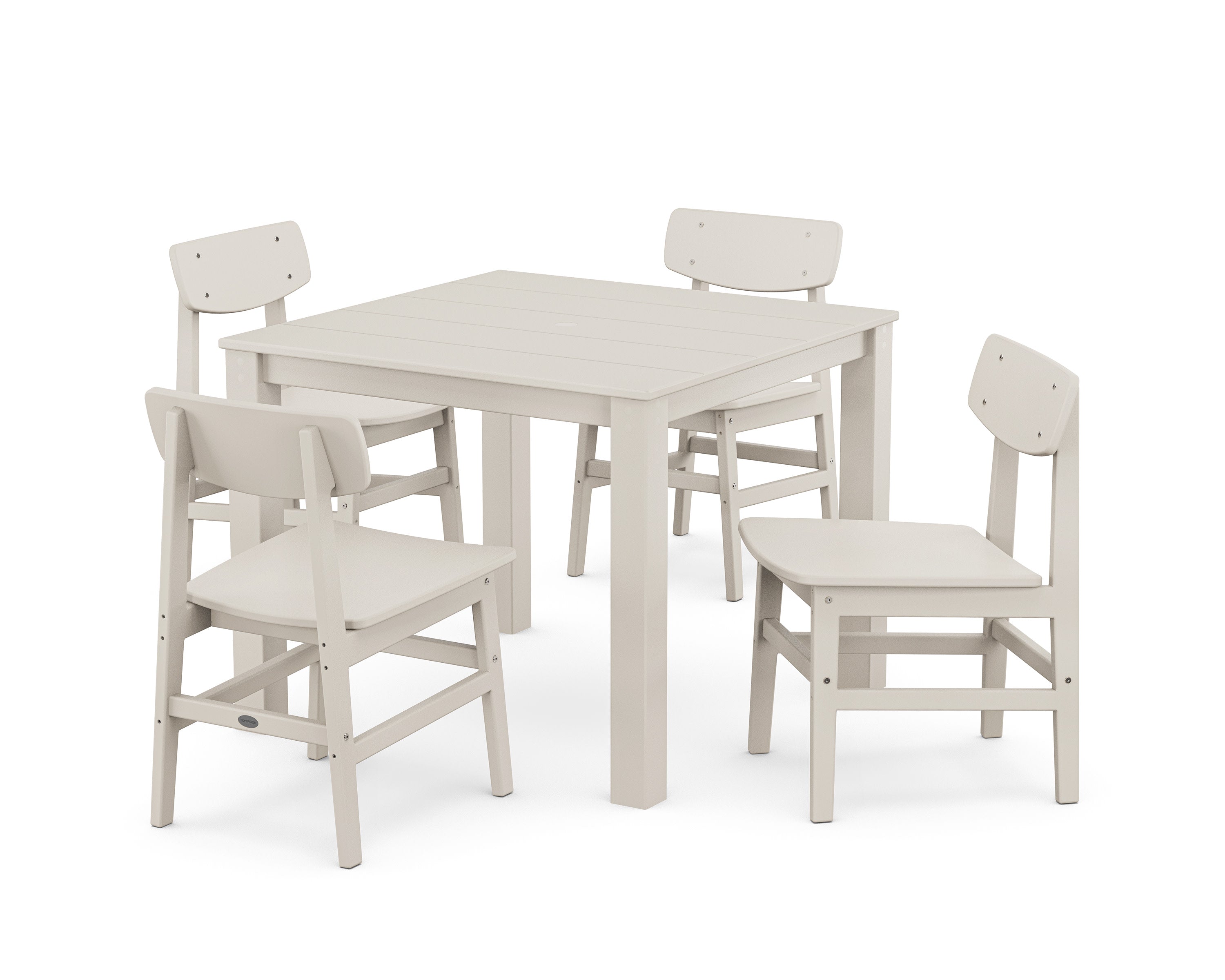 Modern Studio Urban Chair 5-Piece Parsons Dining Set in Sand