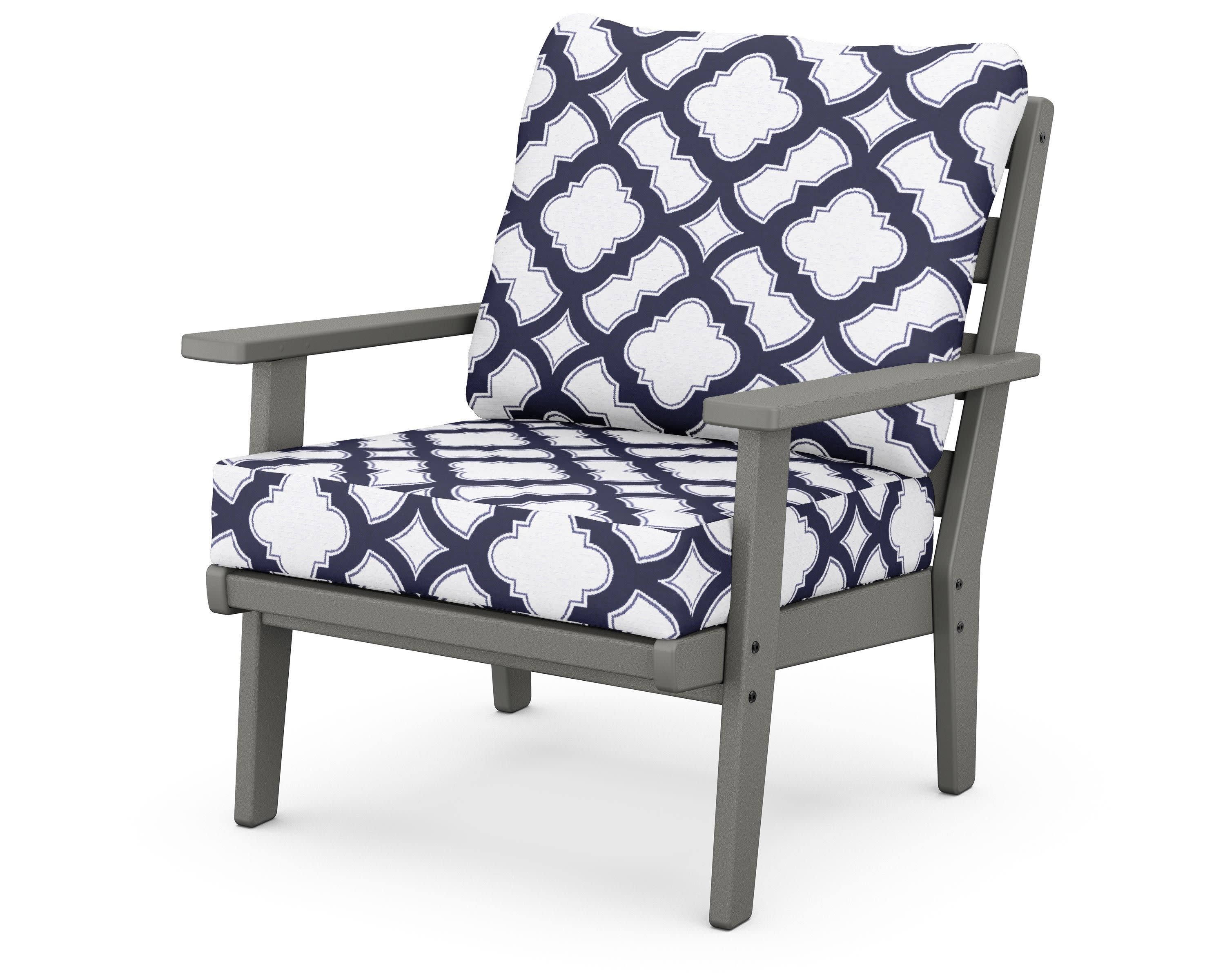 Grant Park Deep Seating Chair in Slate Grey / Trellis Navy