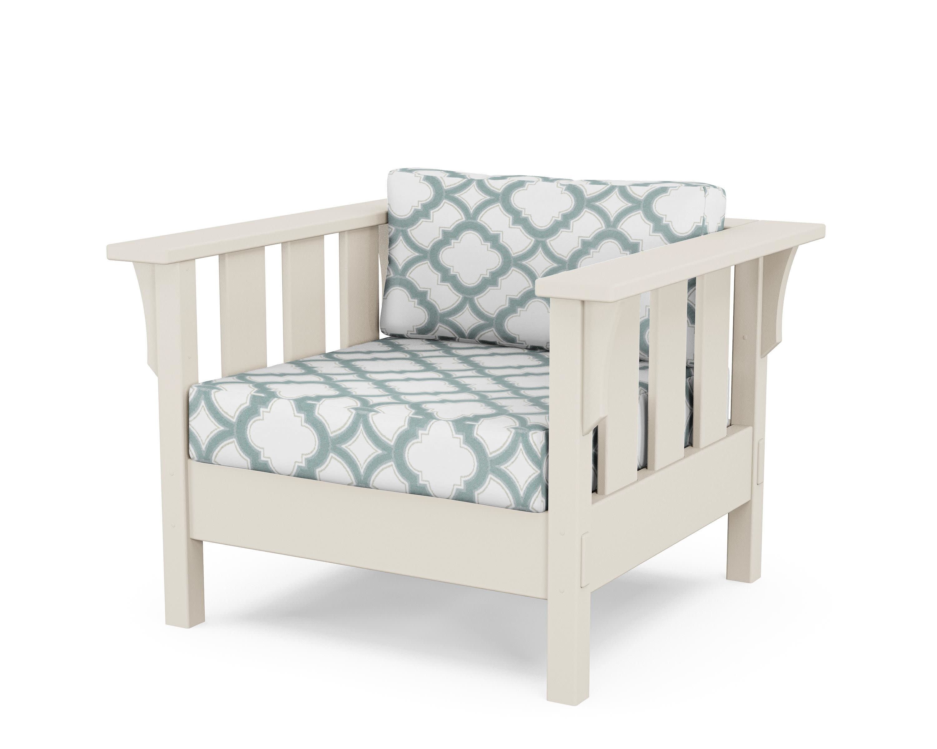 Acadia Deep Seating Chair in Sand / Trellis Glacier Spa