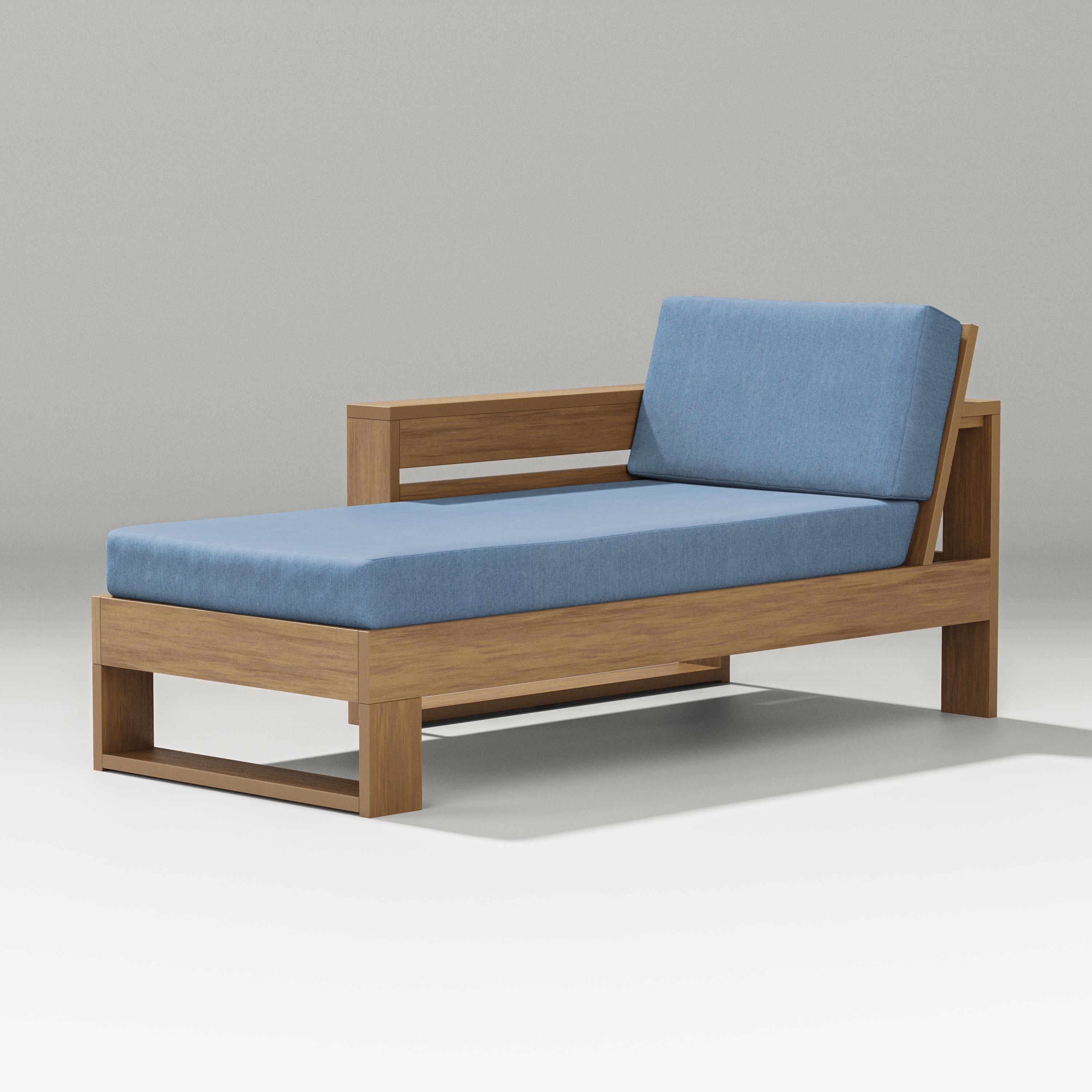 Latitude Modular Left Arm Chaise in Natural / Sky Blue