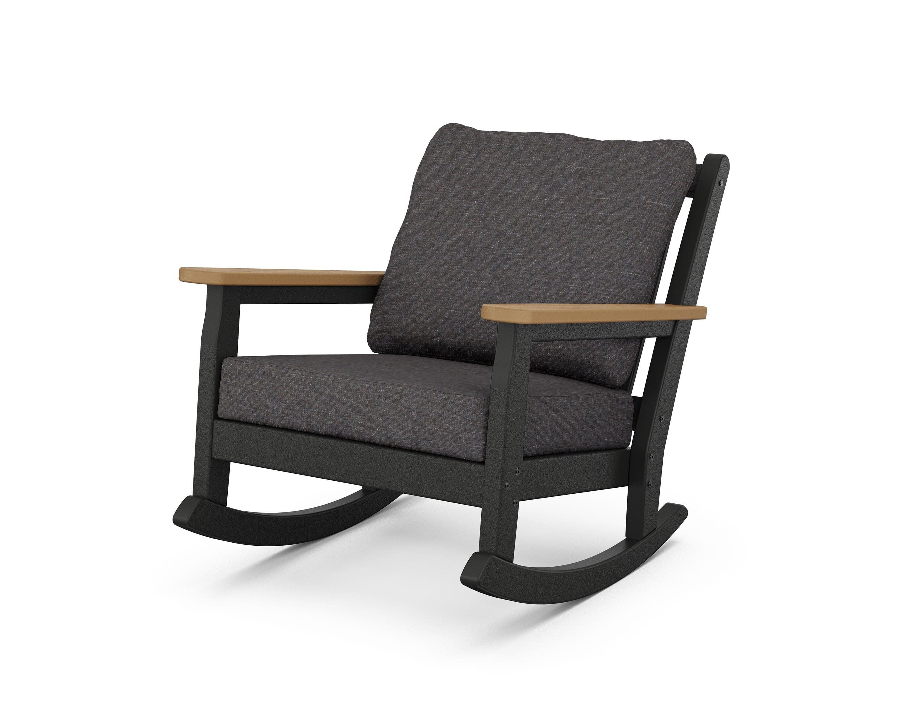 Chippendale Deep Seating Rocking Chair in Black / Natural / Ash Charcoal