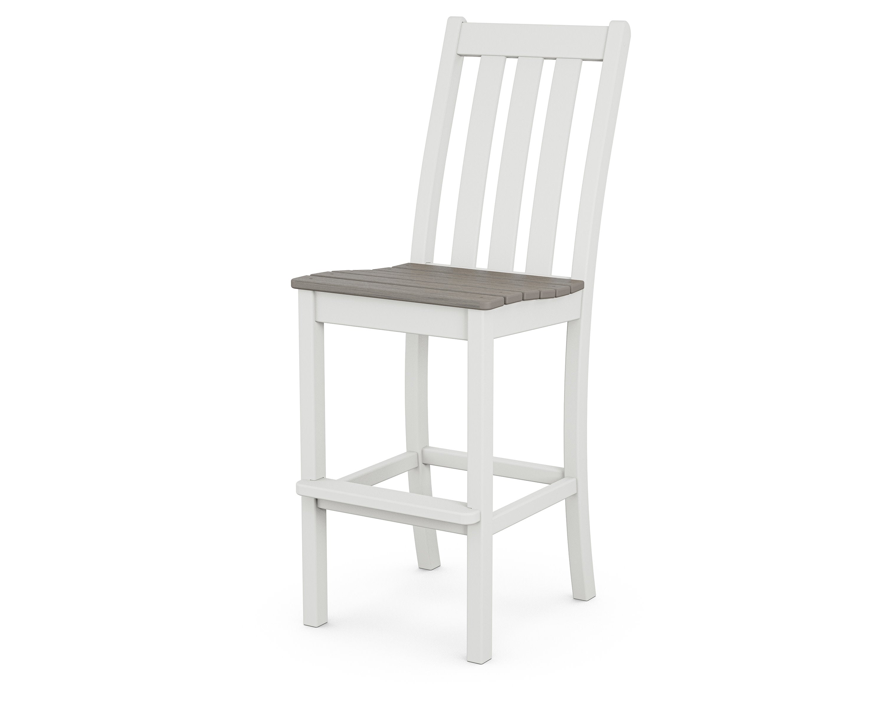 Vineyard Bar Side Chair in White / Driftwood