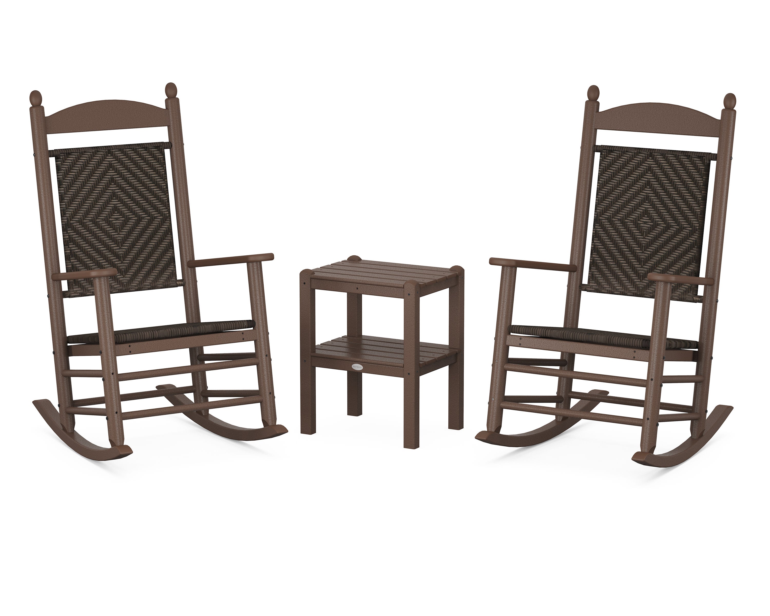 Jefferson 3-Piece Woven Rocker Set in Mahogany / Cahaba