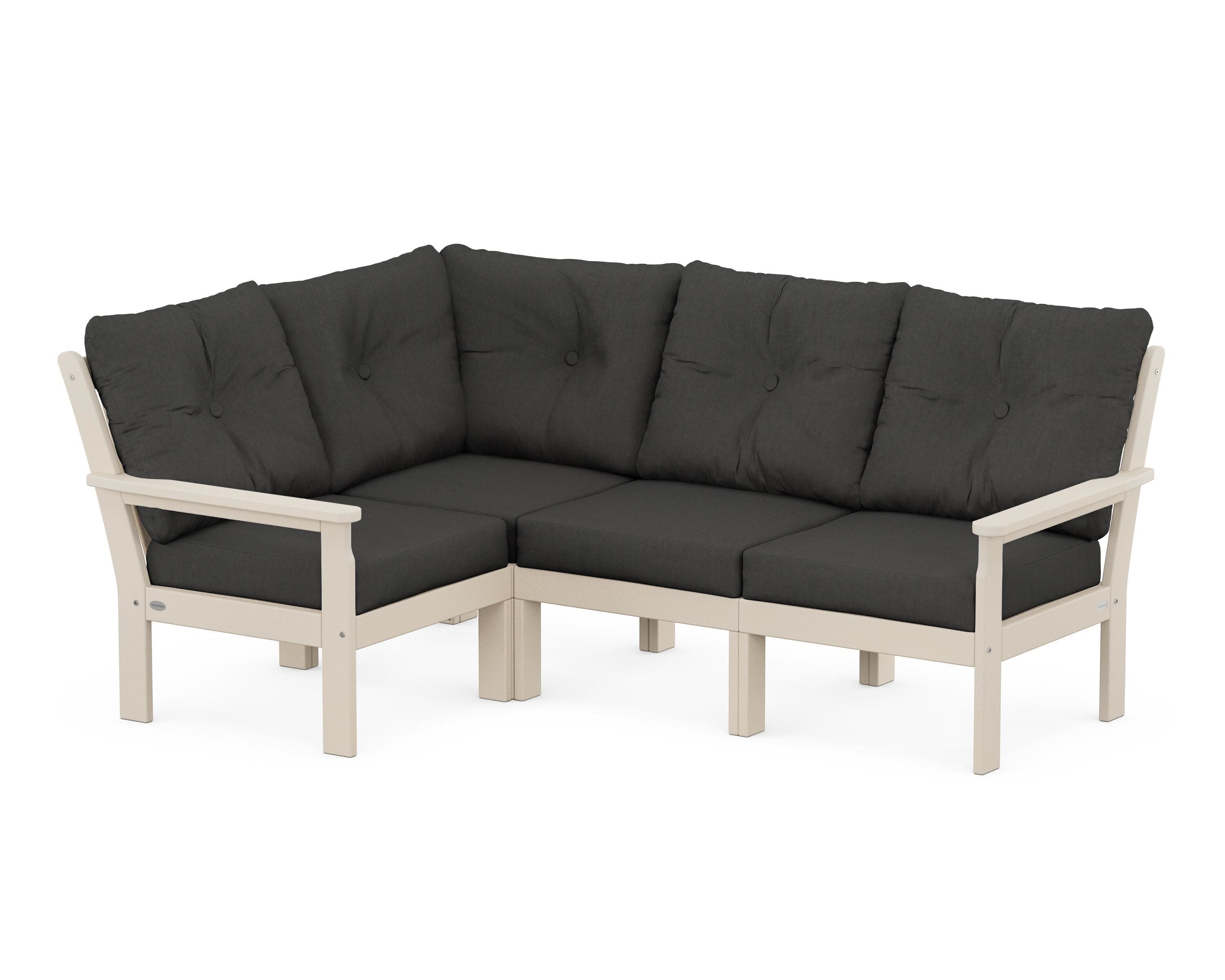 Vineyard 4-Piece Sectional in Sand / Spectrum Carbon