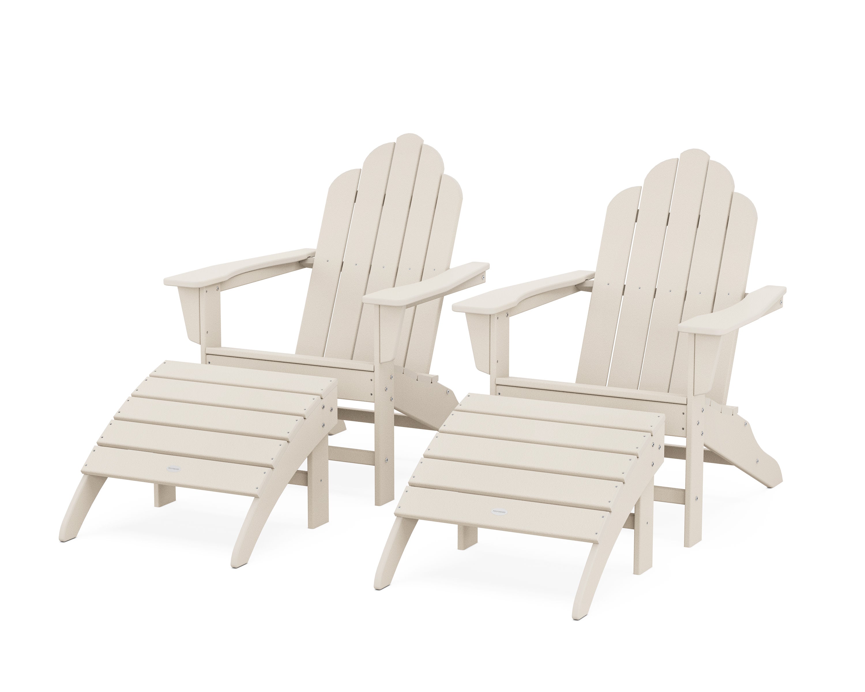 Long Island Adirondack Chair 4-Piece Set with Ottomans in Sand