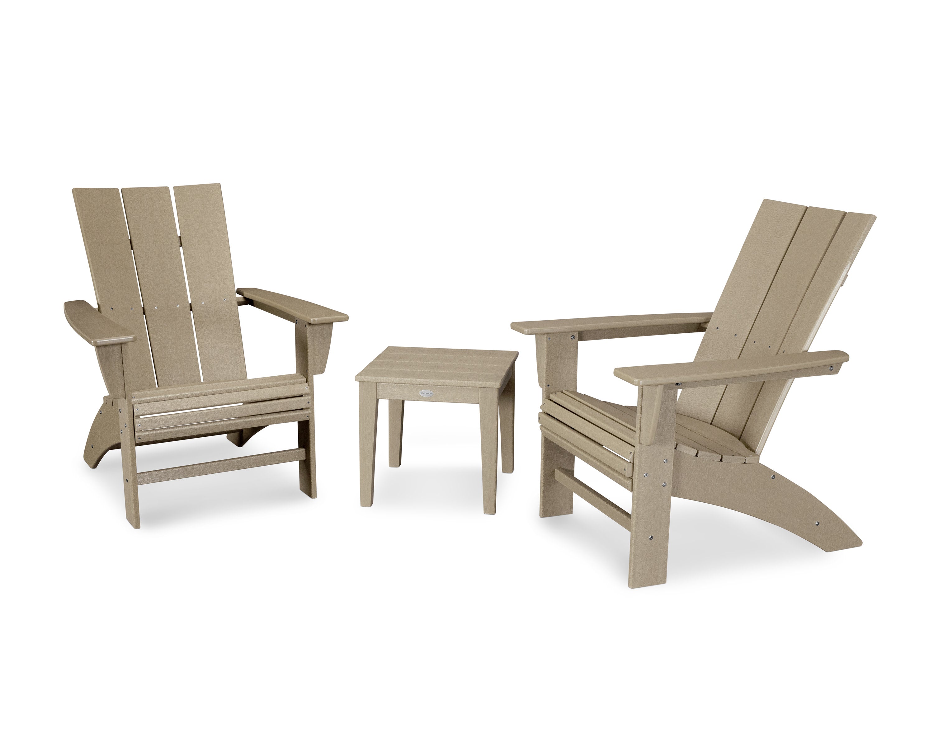 Modern 3-Piece Curveback Adirondack Set in Vintage Sahara