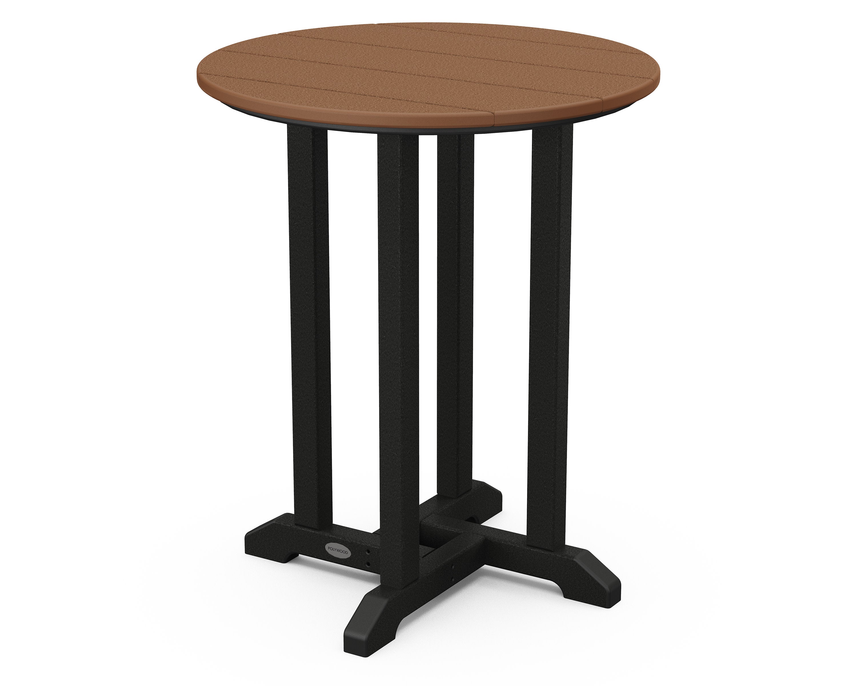 Contempo 24" Round Dining Table in Black / Teak