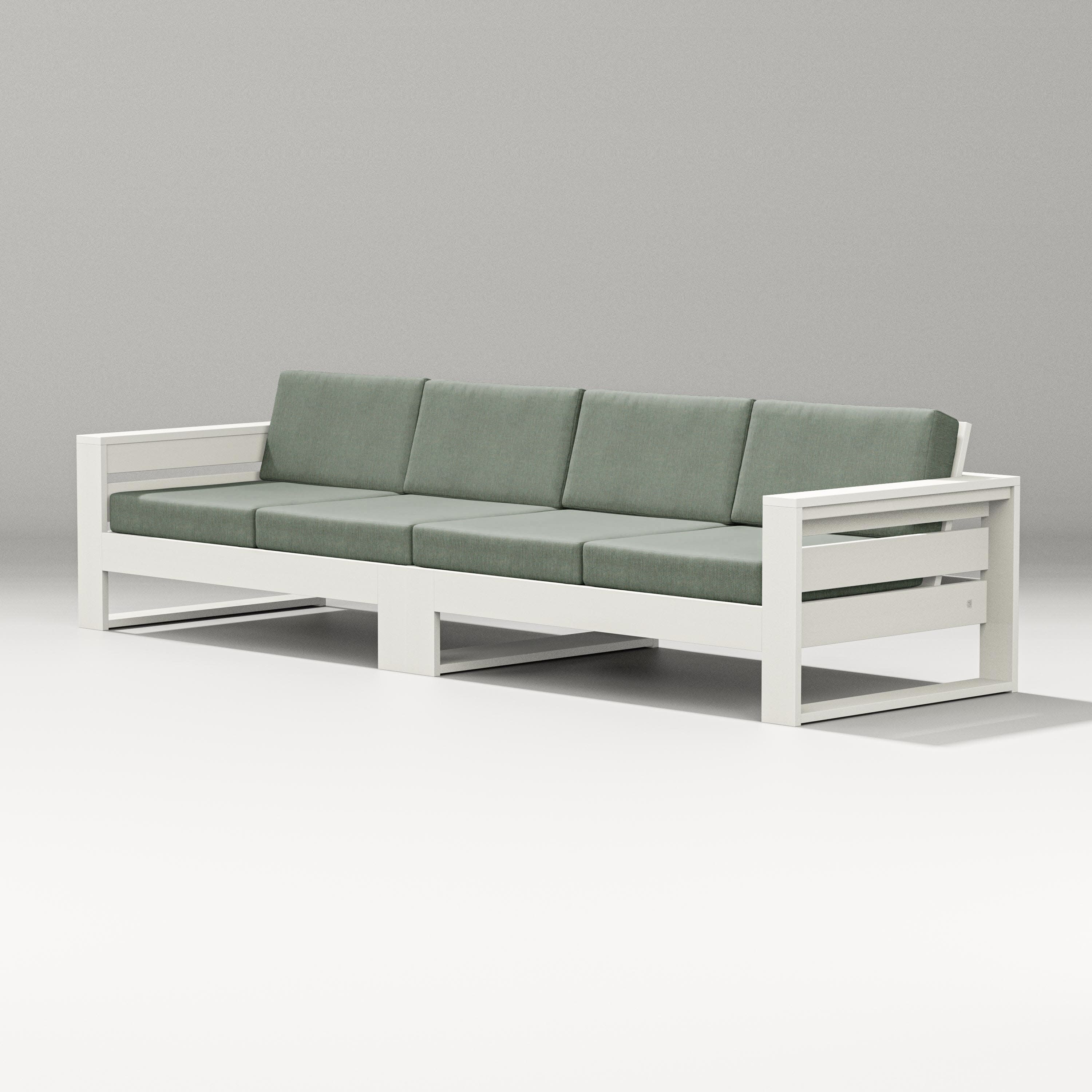 Latitude Straight Sectional in Vintage White / Cast Sage
