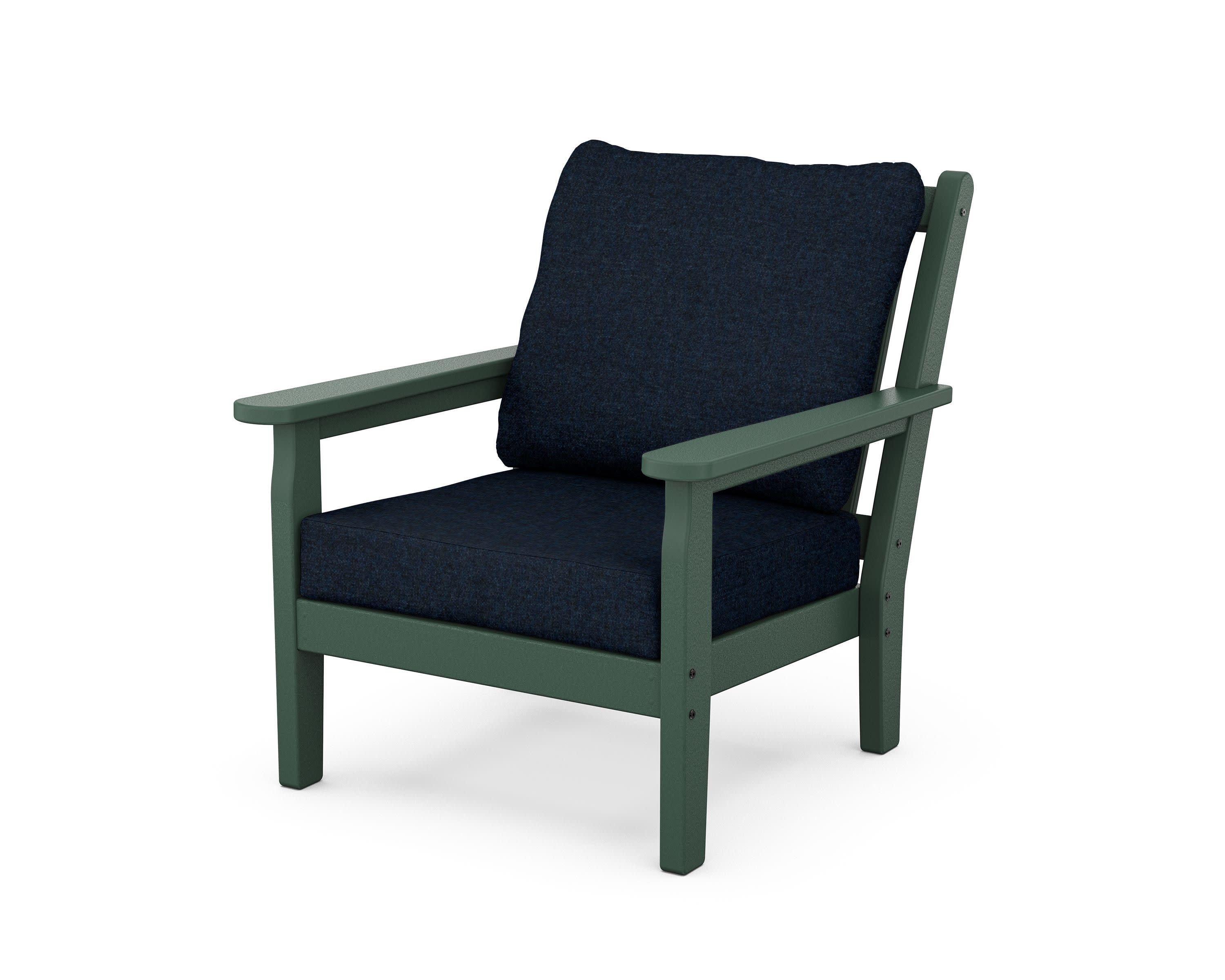 Chippendale Deep Seating Chair in Green / Marine Indigo