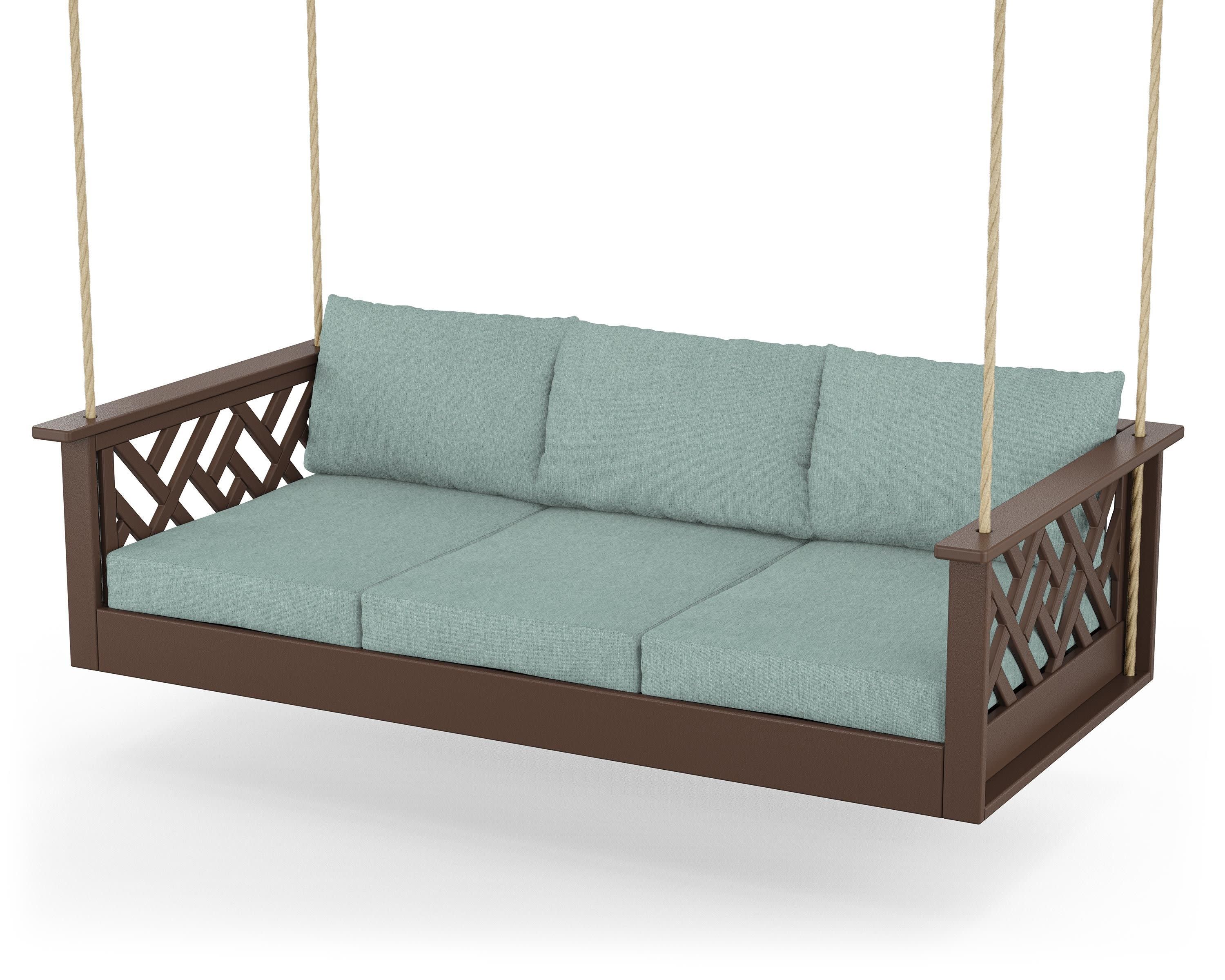 Chippendale Daybed Swing in Mahogany / Glacier Spa