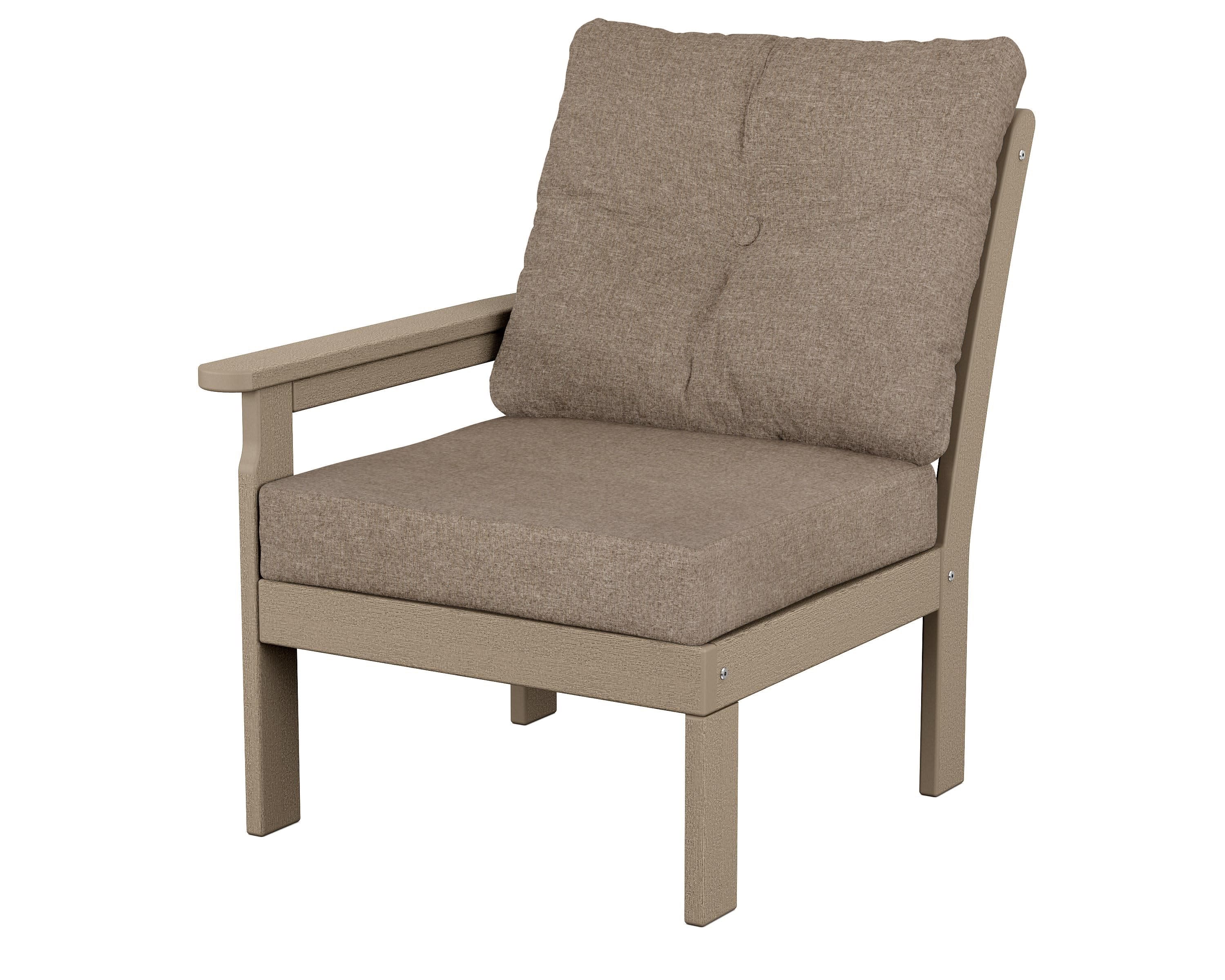 Vineyard Modular Left Arm Chair in Vintage Sahara / Spiced Burlap
