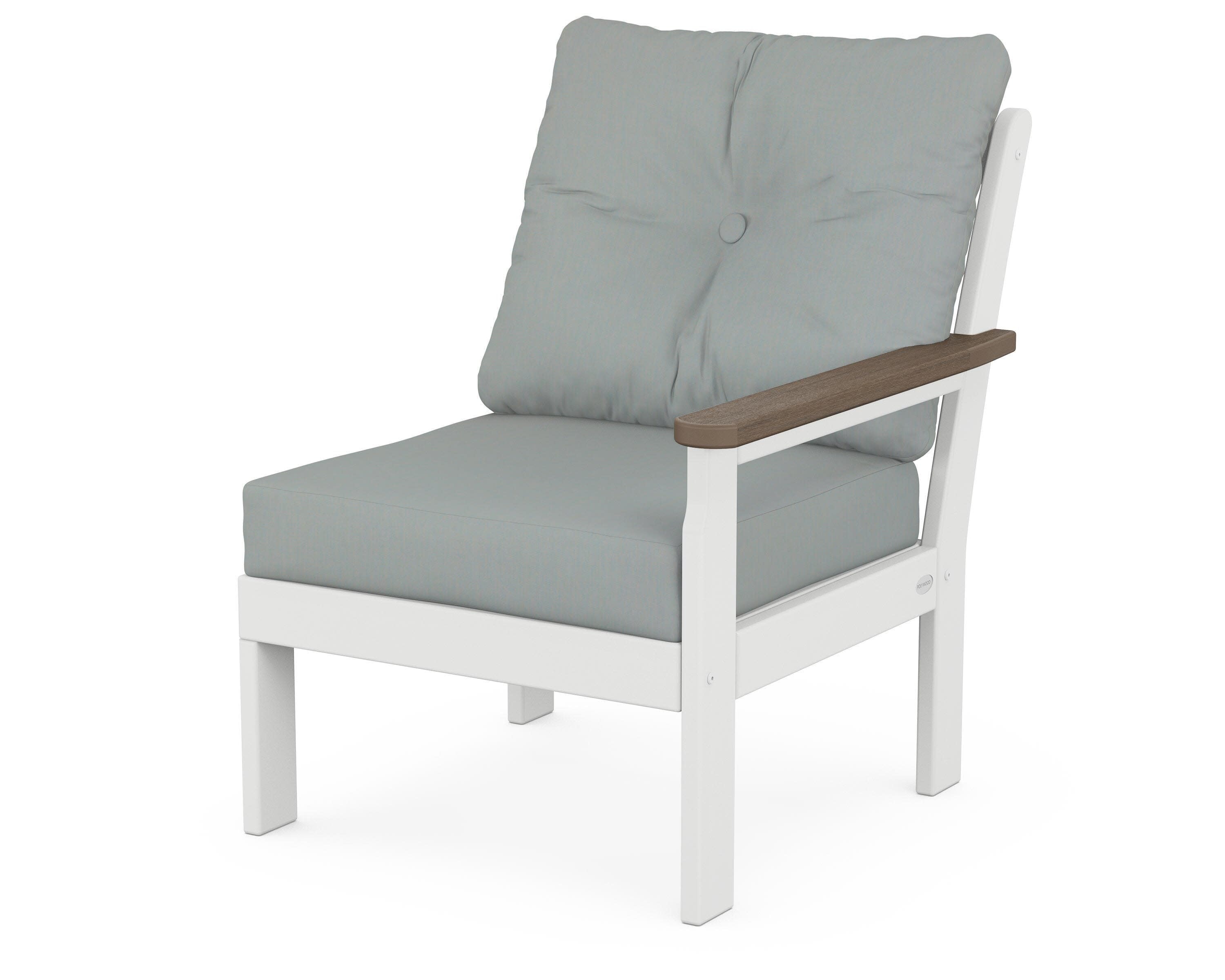 Vineyard Modular Right Arm Chair in White / Kona / Spa