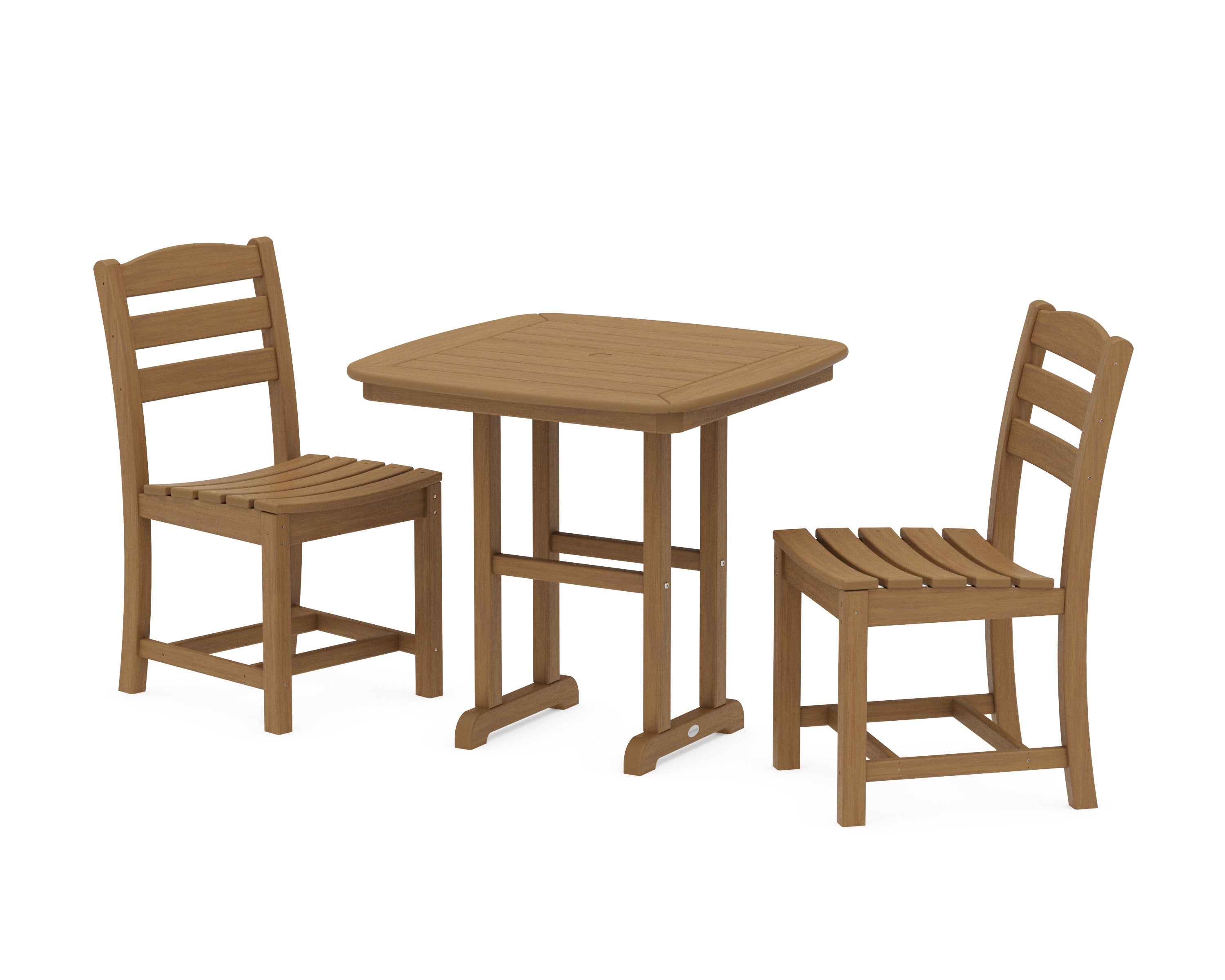 La Casa Caf Side Chair 3-Piece Dining Set in Natural