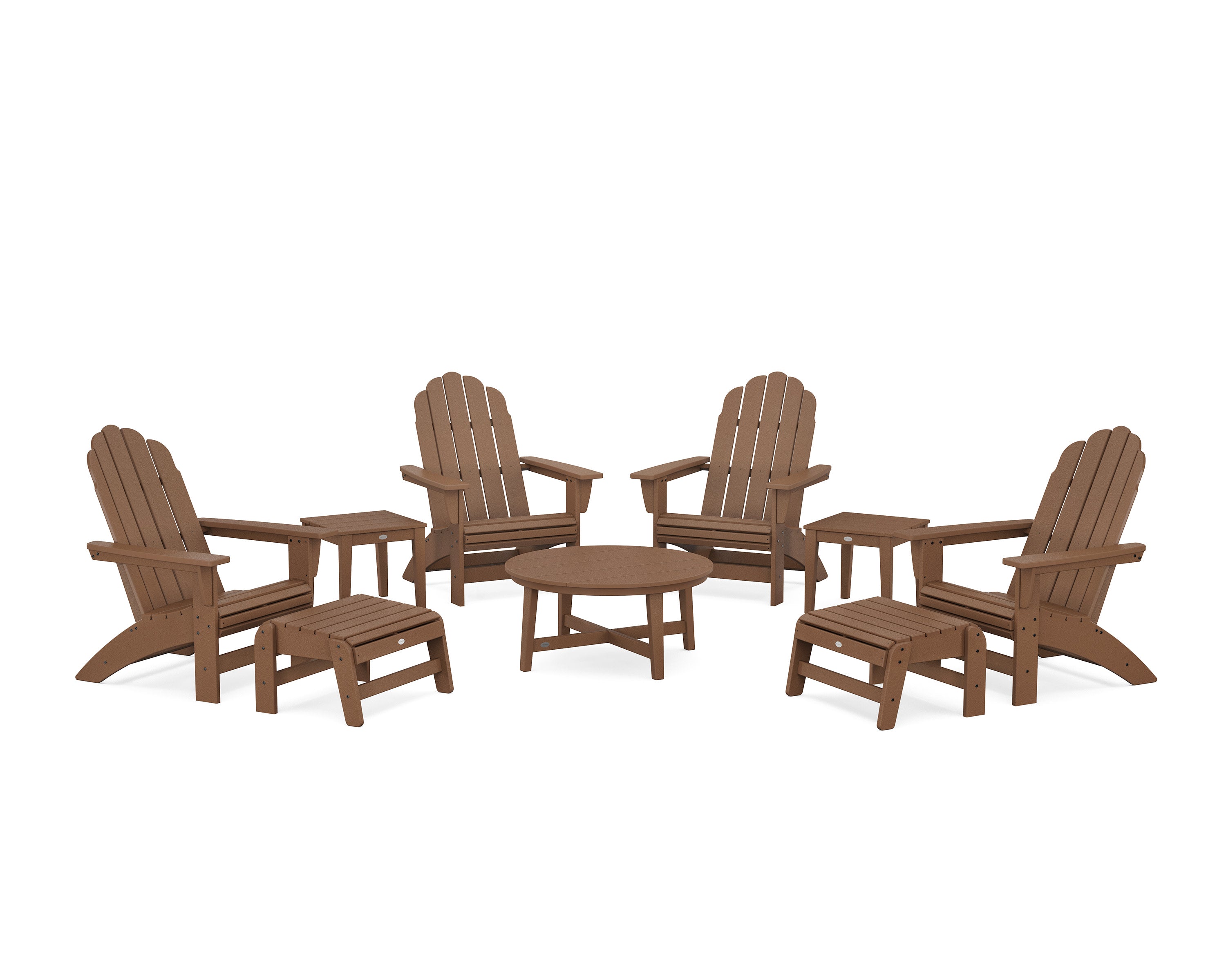 Vineyard Grand Adirondack 9-Piece Conversation Set in Teak