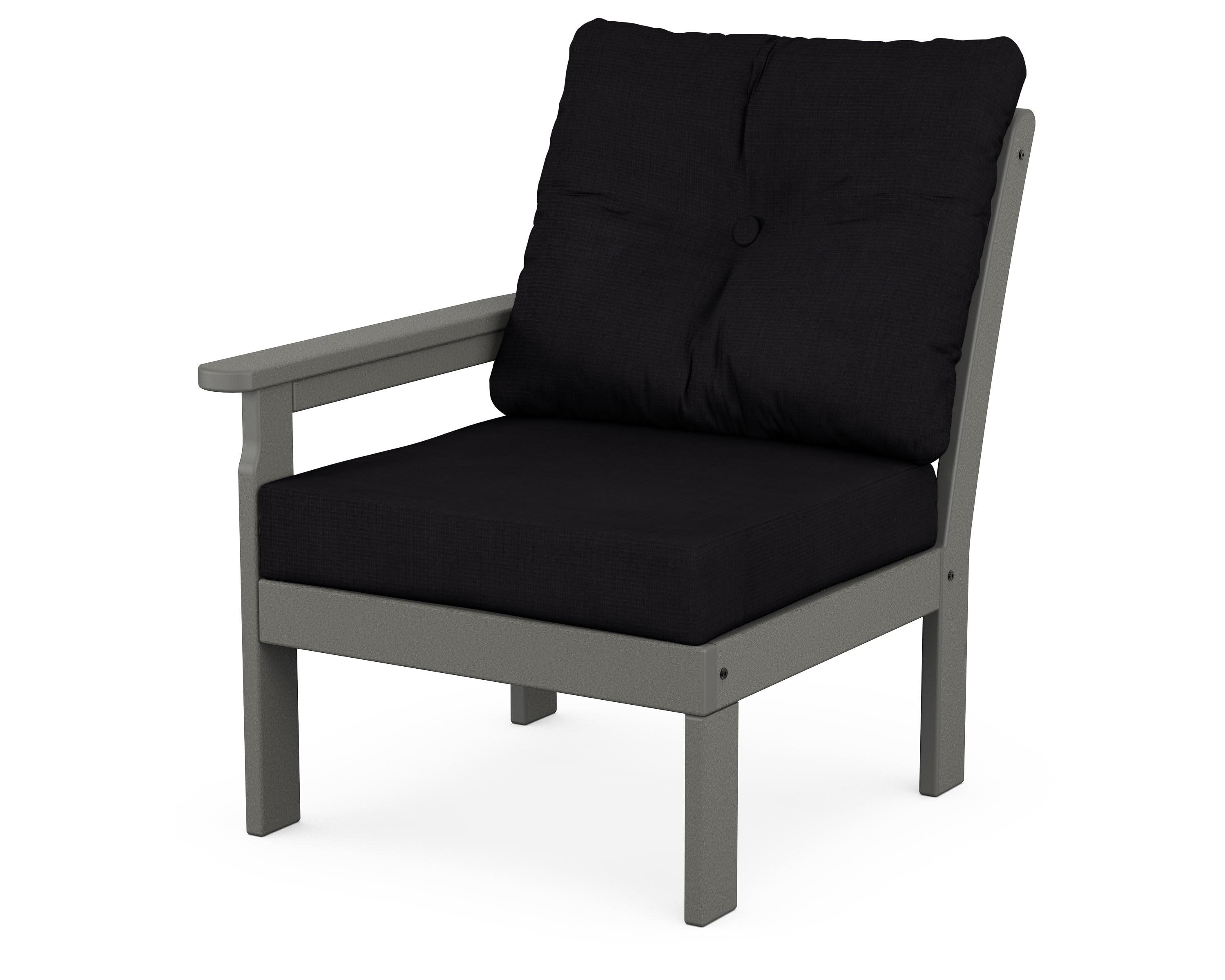 Vineyard Modular Left Arm Chair in Slate Grey / Midnight Linen