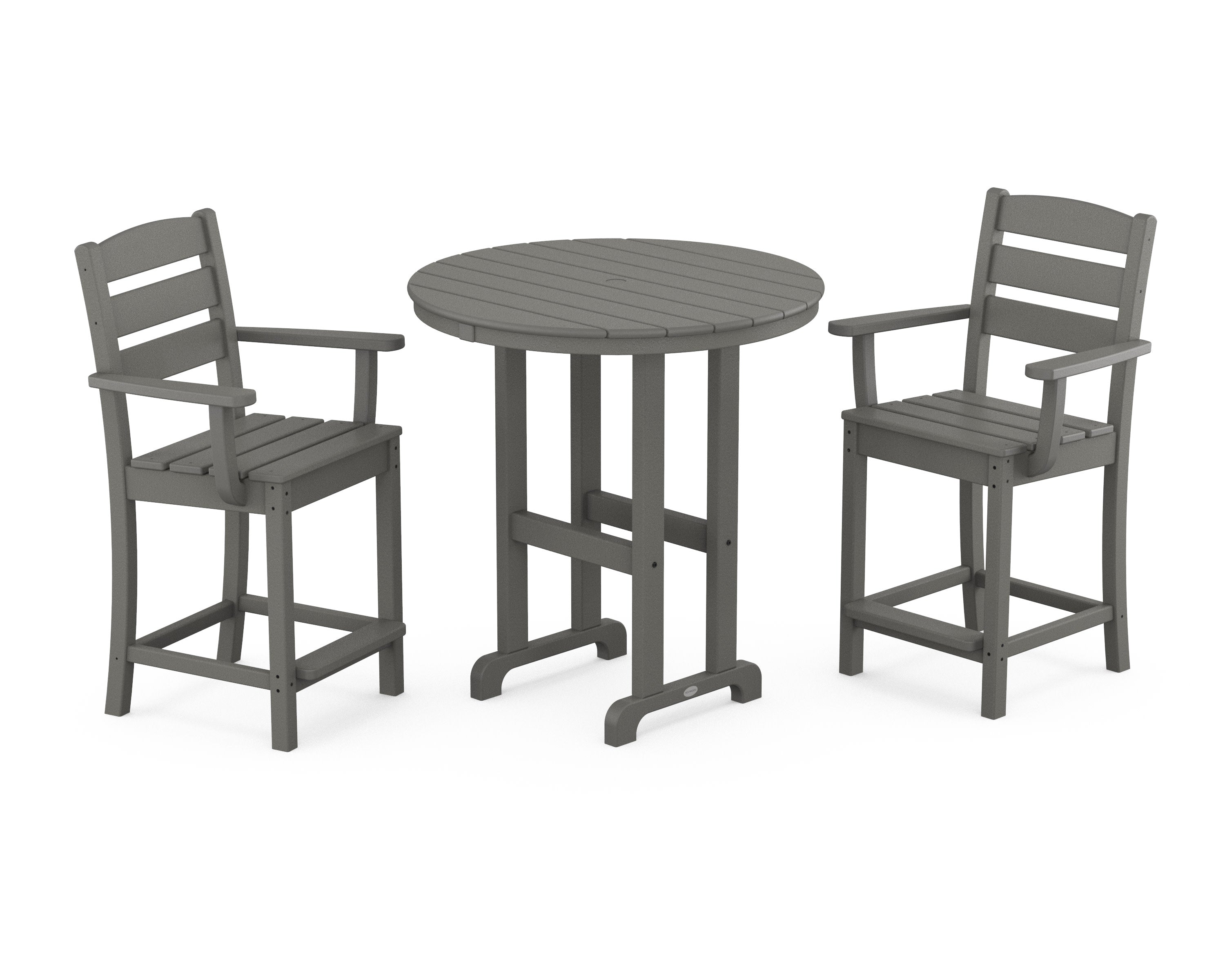 Lakeside 3-Piece Round Farmhouse Arm Chair Counter Set