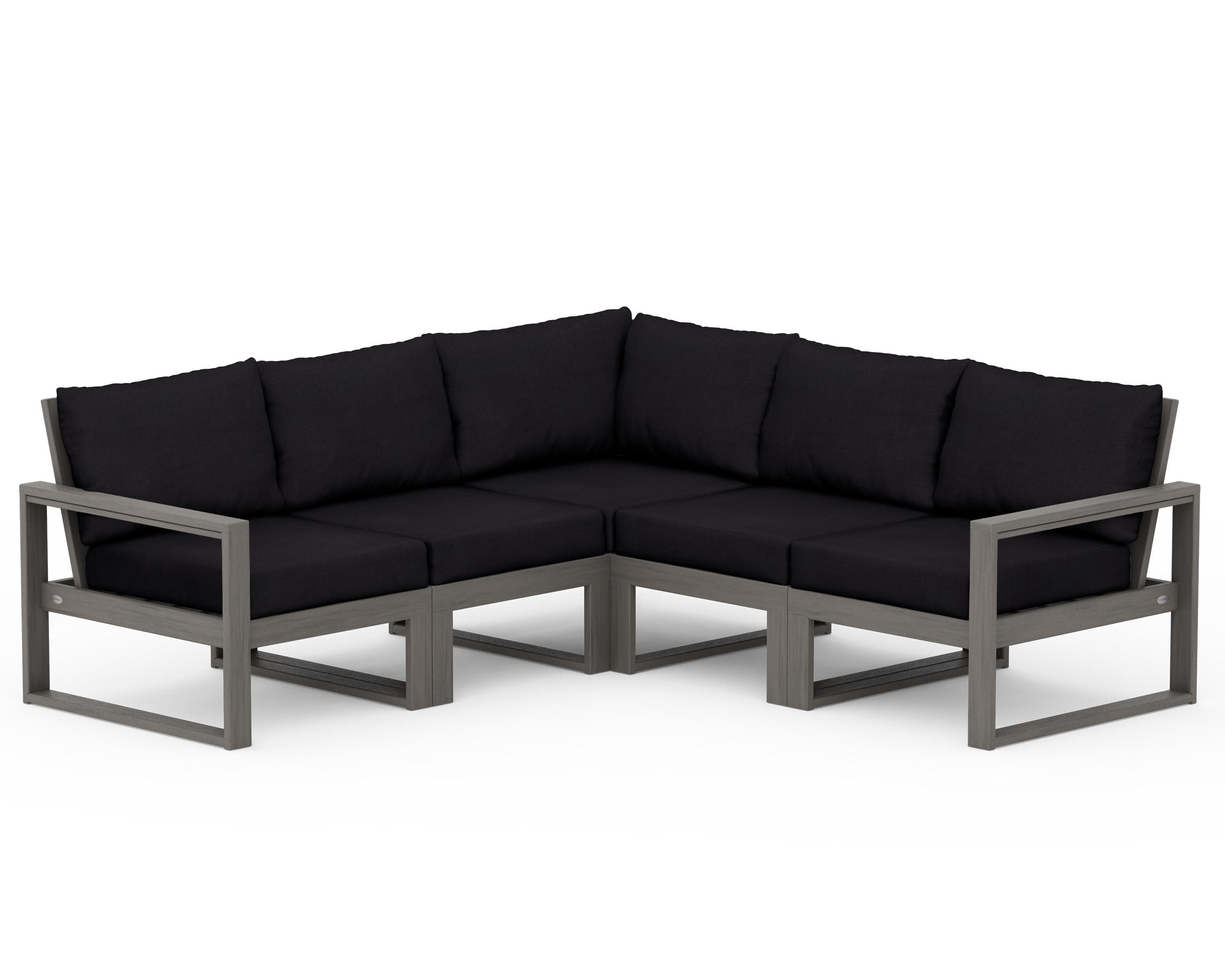 EDGE 5-Piece Modular Deep Seating Set in Driftwood / Midnight Linen