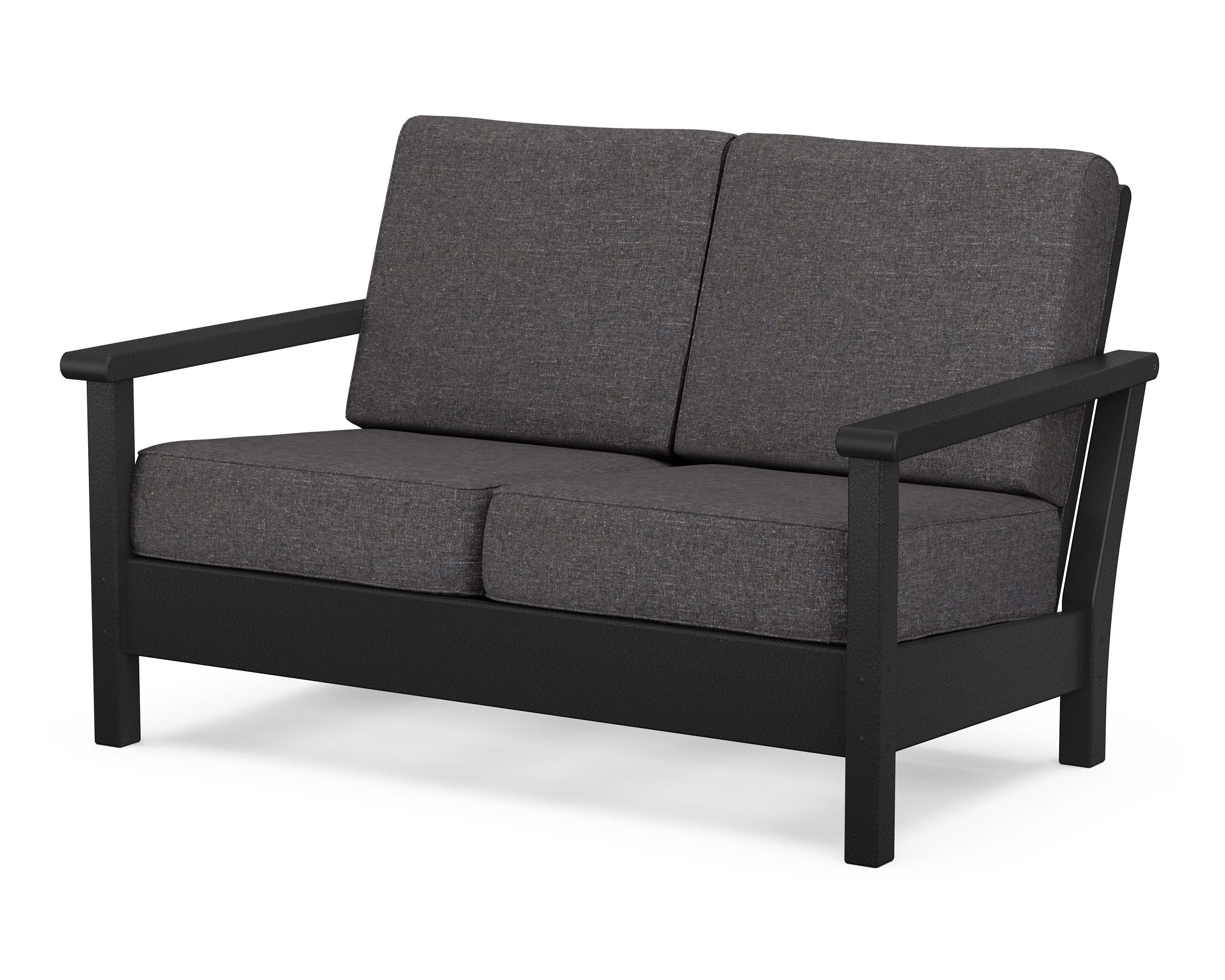 Harbour Deep Seating Loveseat in Black / Ash Charcoal