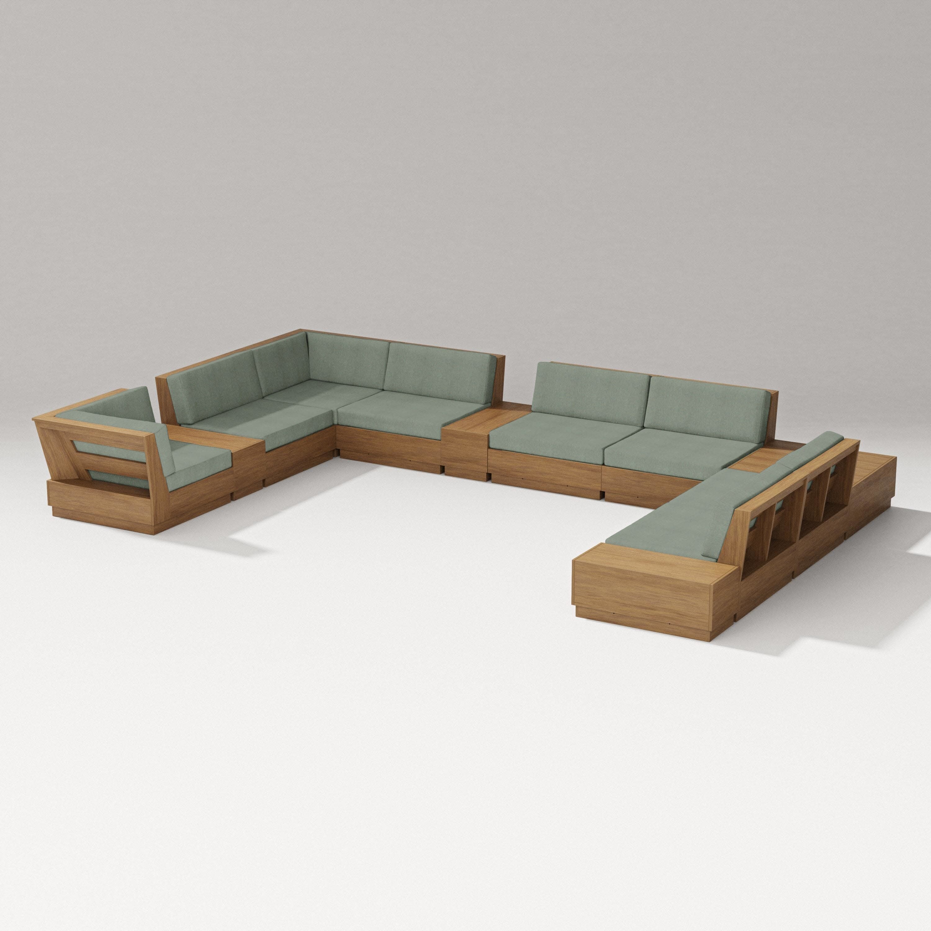 Elevate 12-Piece Conversation Sectional Set in Natural / Cast Sage