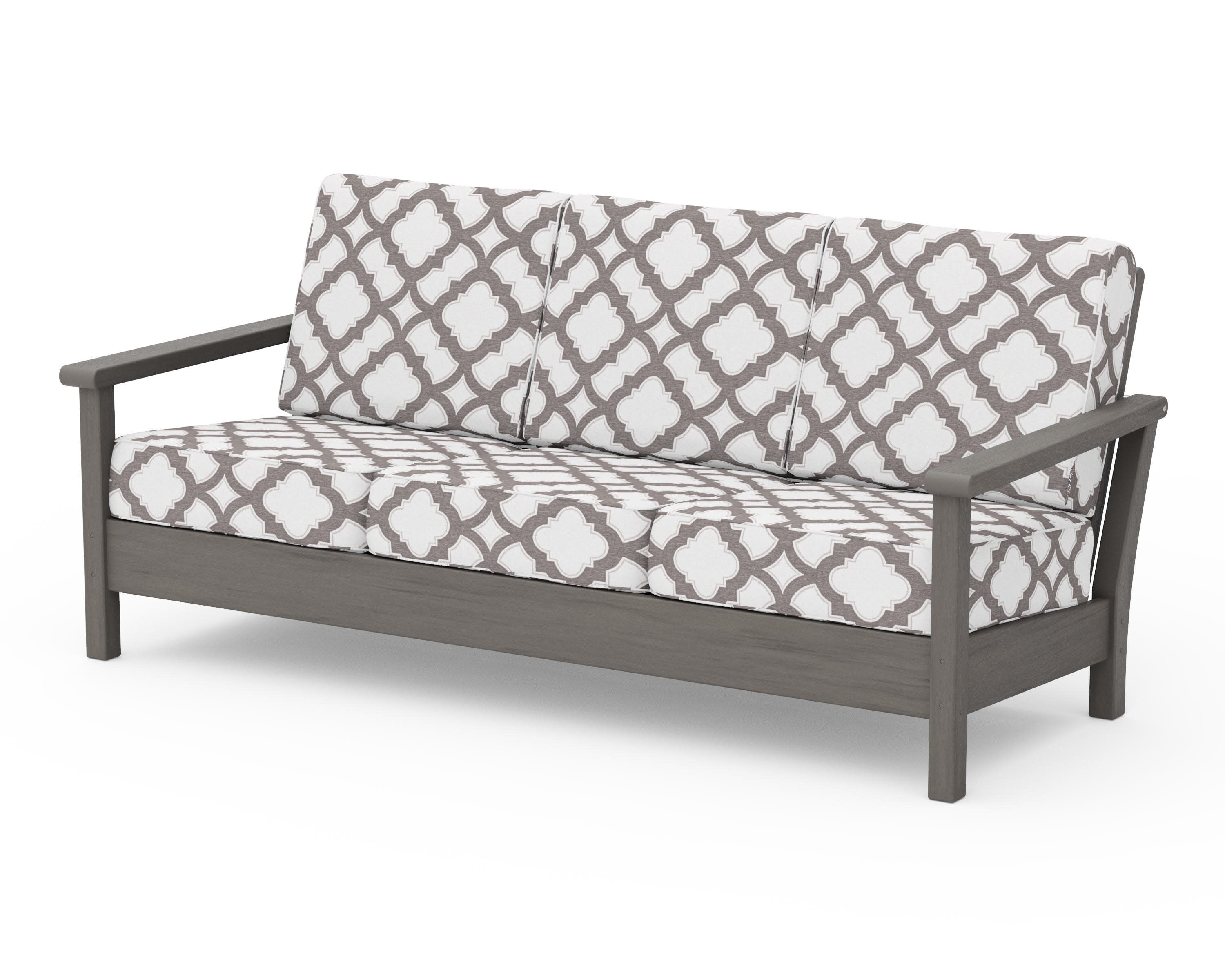 Harbour Deep Seating Sofa in Driftwood / Trellis Grey Mist