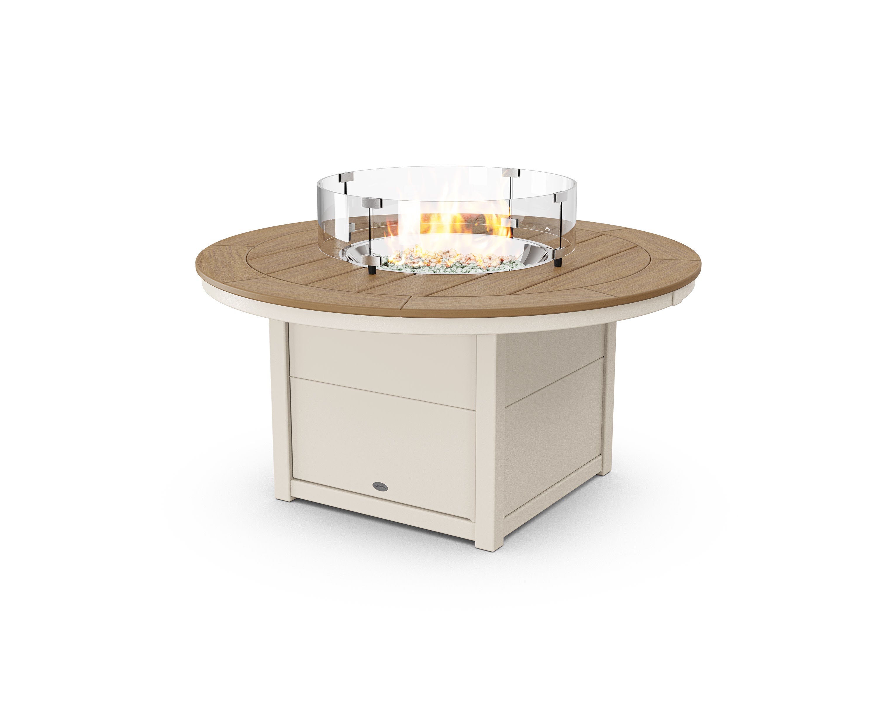 Round 48" Fire Pit Table in Sand / Natural