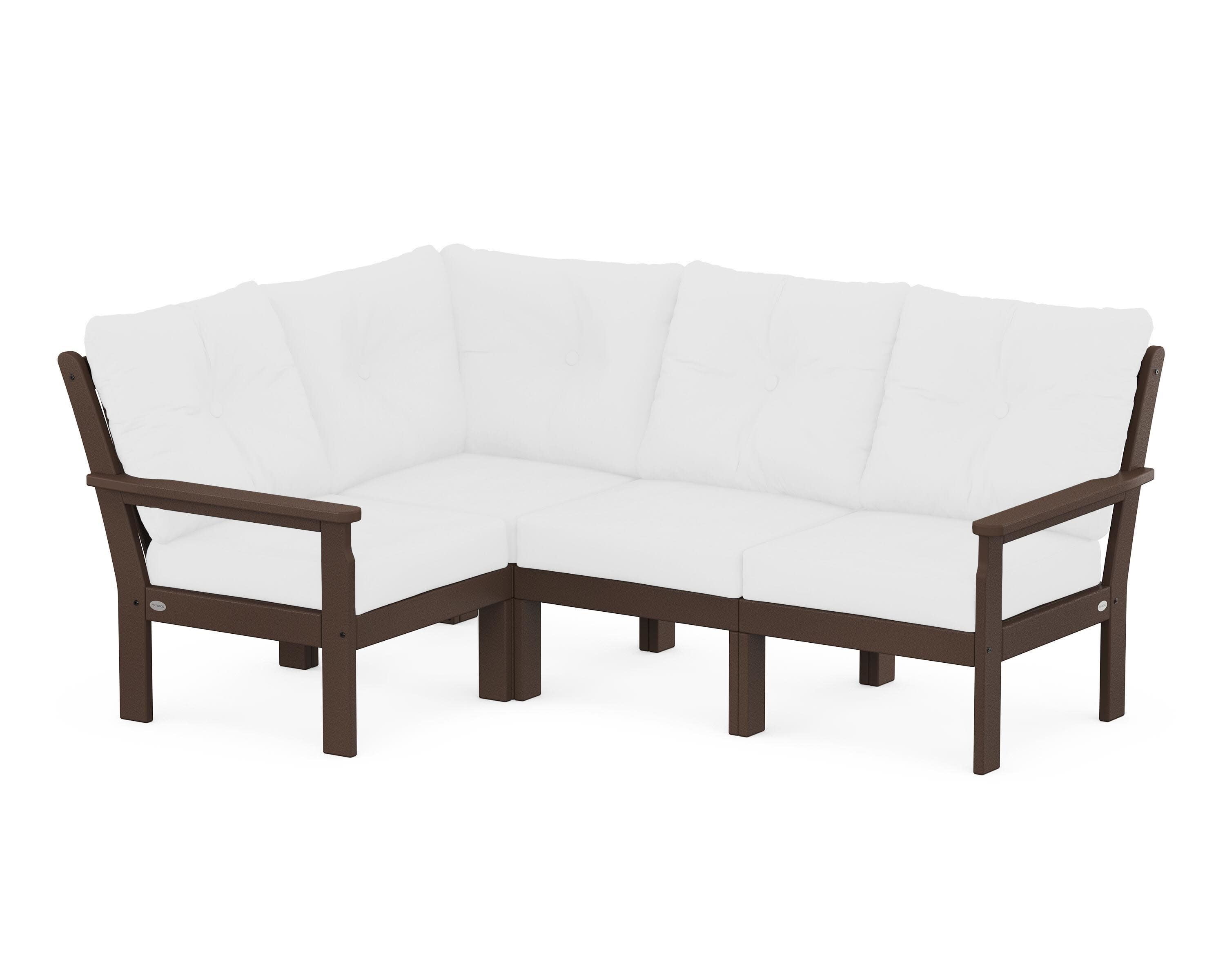 Vineyard 4-Piece Sectional in Mahogany / Natural