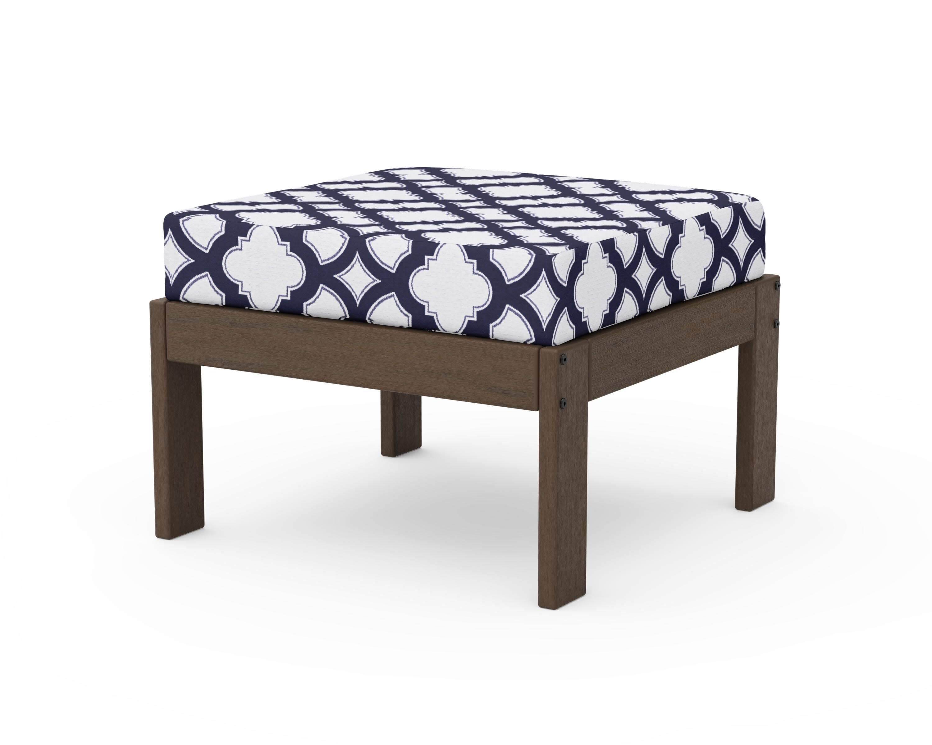 Vineyard Modular Ottoman in Kona / Trellis Navy