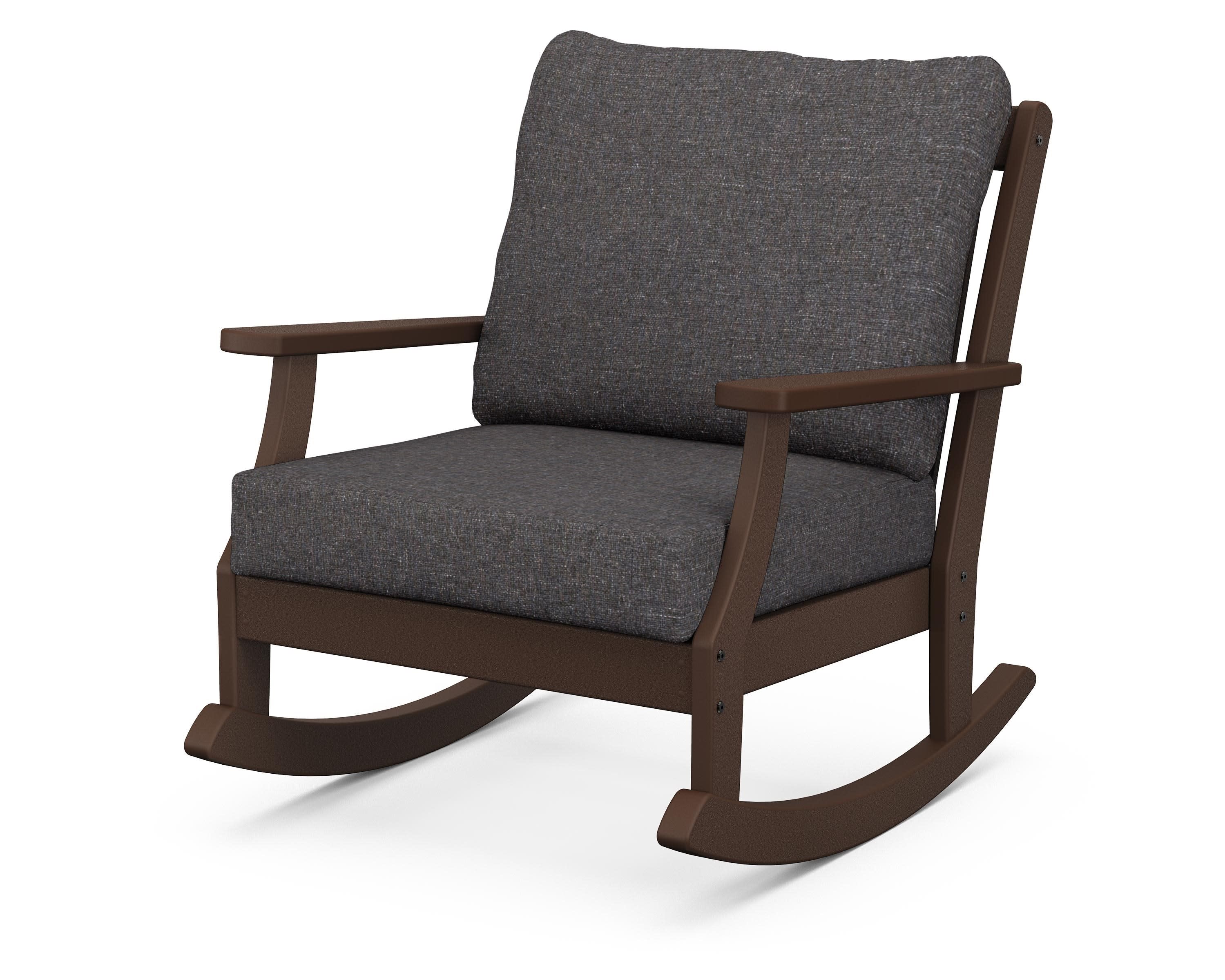 Braxton Deep Seating Rocking Chair in Mahogany / Ash Charcoal