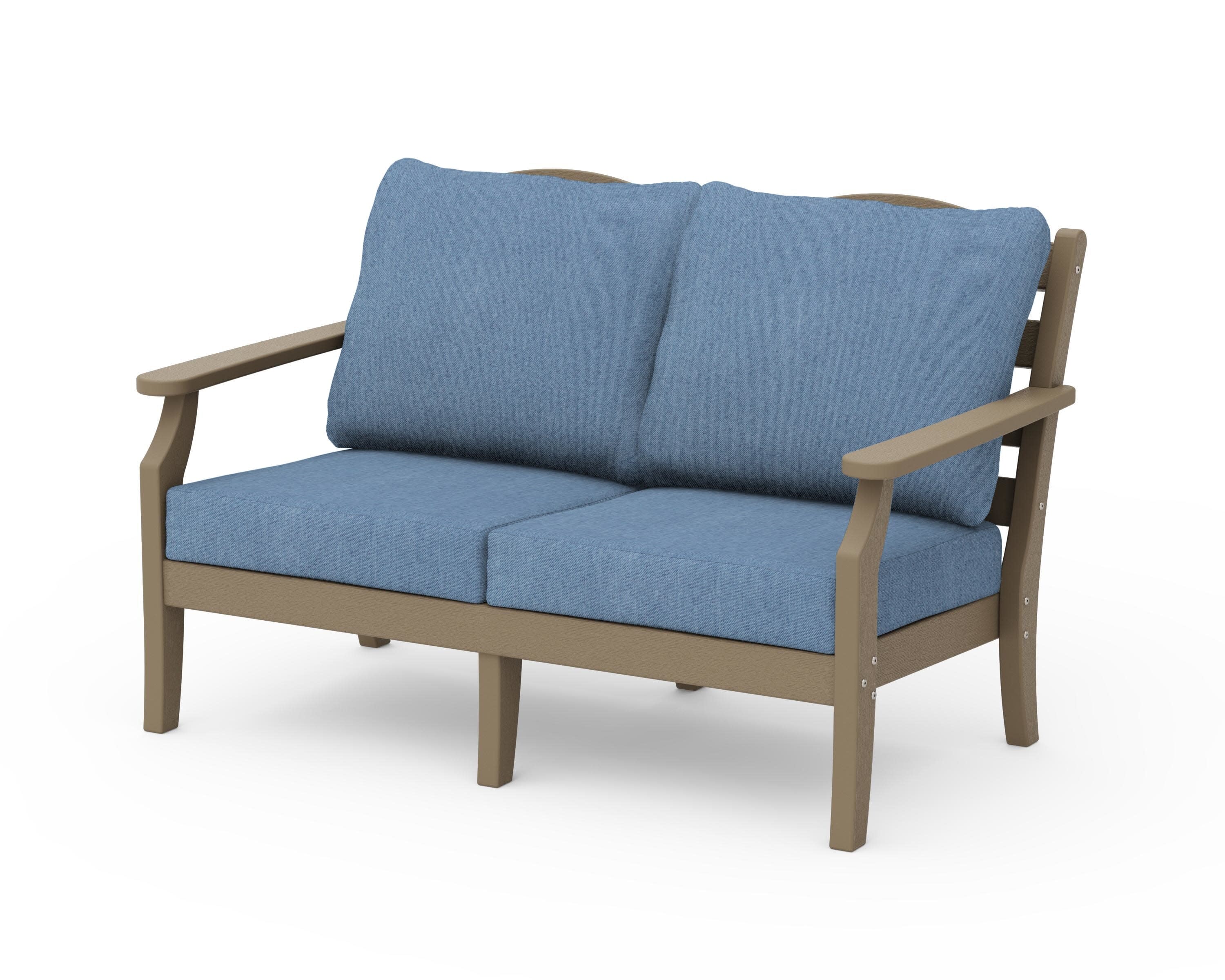 Savannah Deep Seating Loveseat in Vintage Sahara / Sky Blue