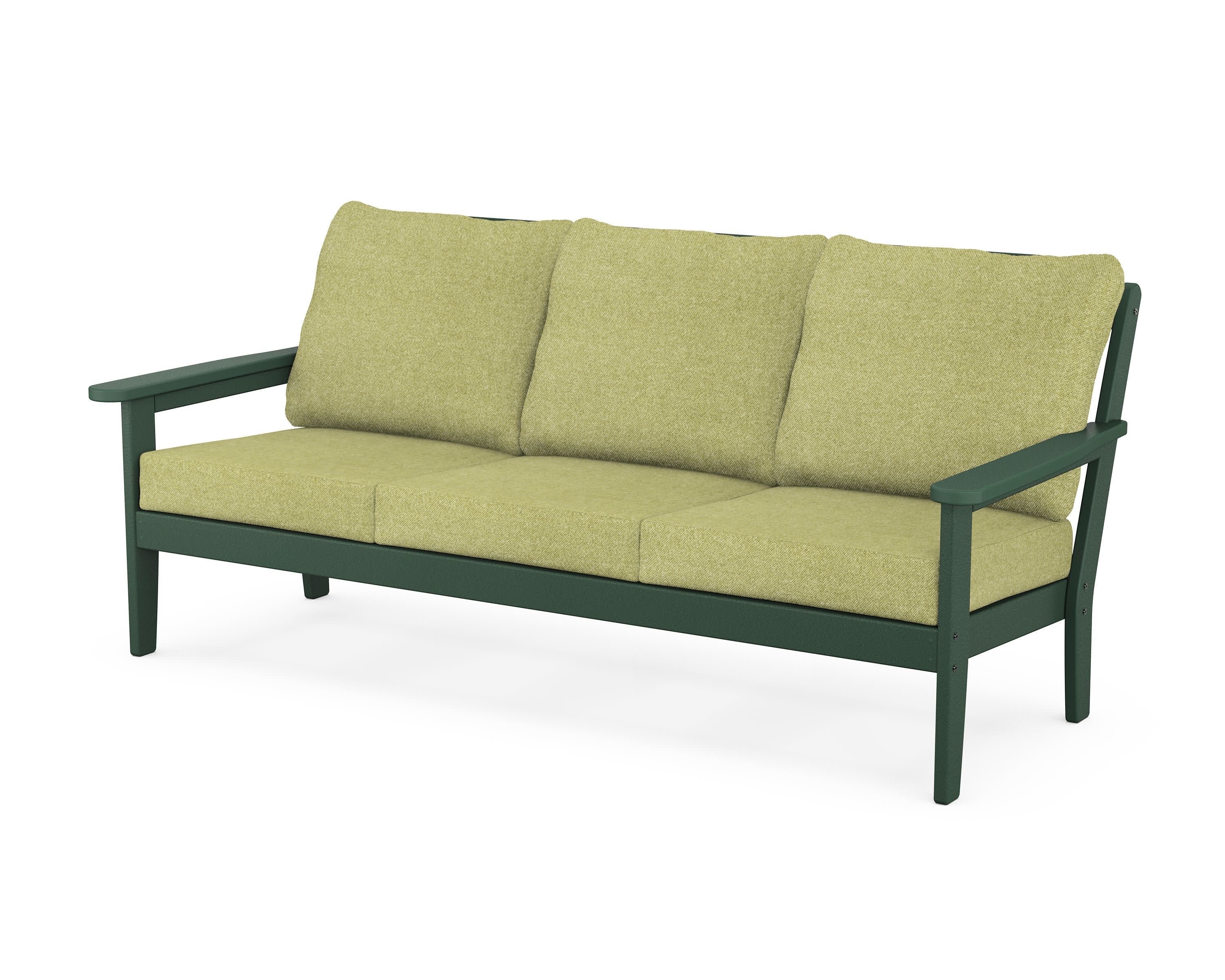 Cottage Deep Seating Sofa in Green / Chartreuse Boucle