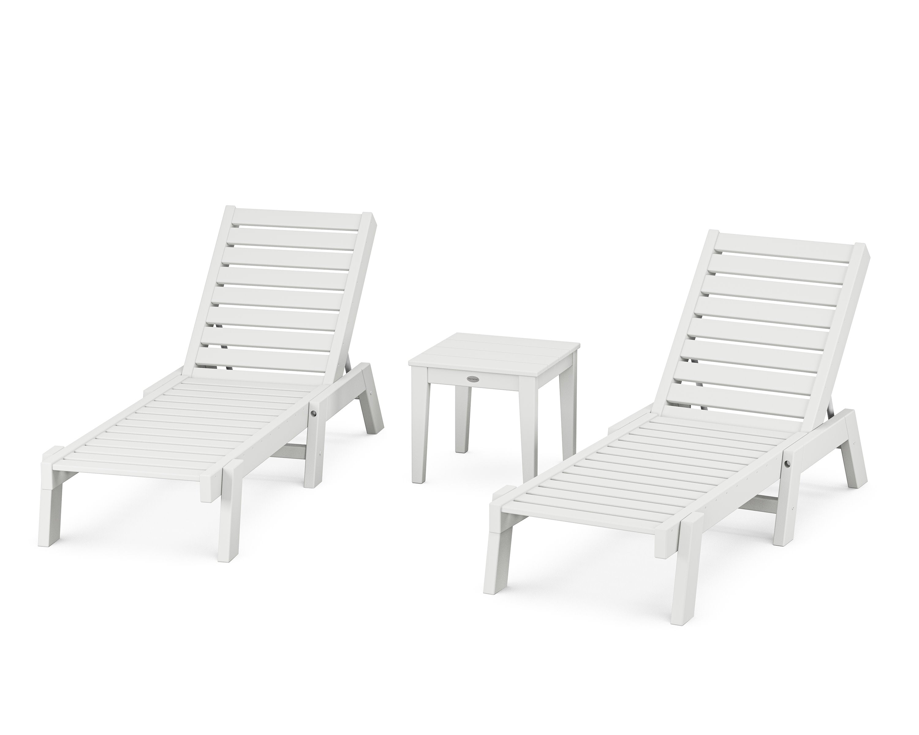 Captain Chaise 3-Piece Set in White