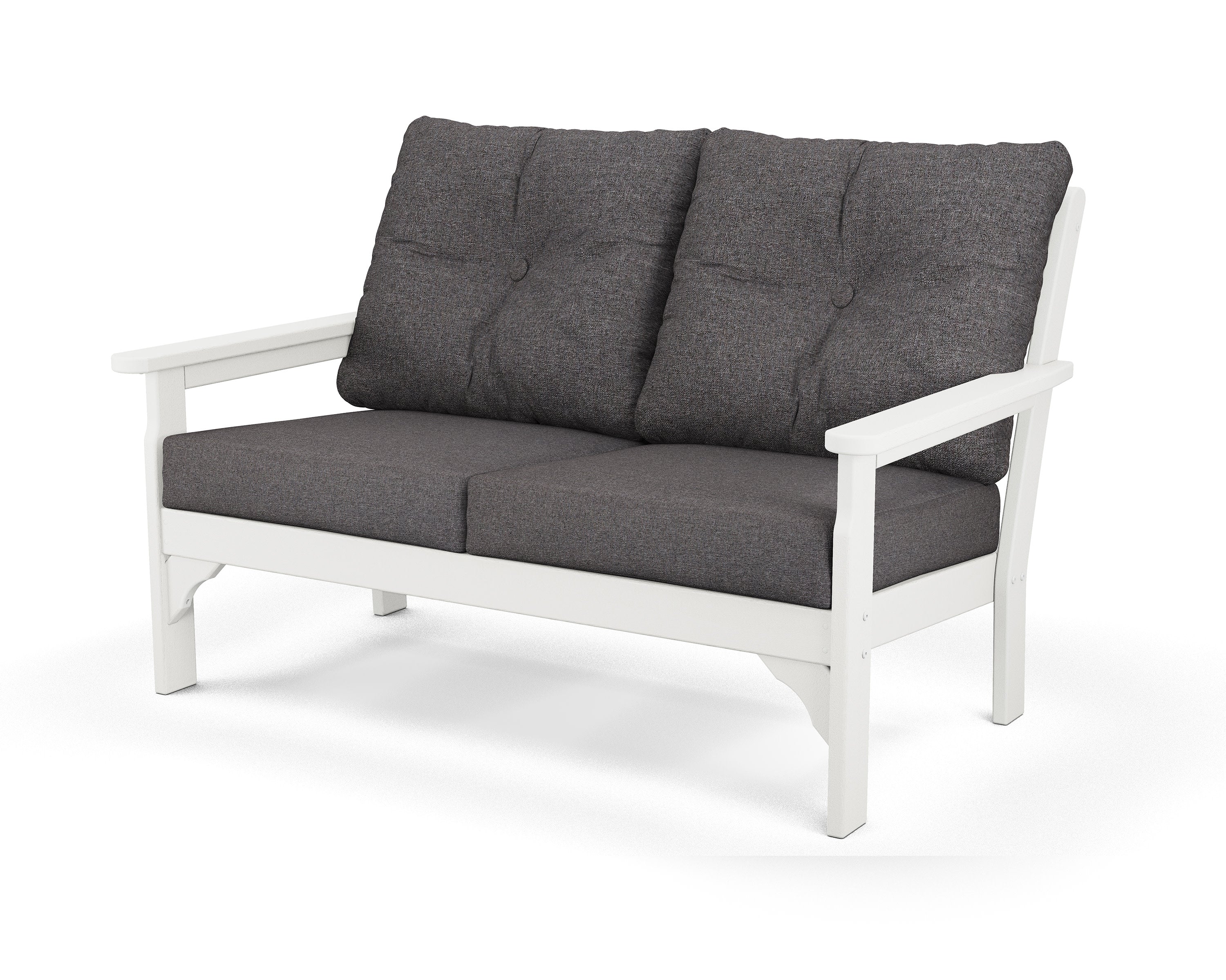 Vineyard Deep Seating Loveseat in Vintage White / Ash Charcoal