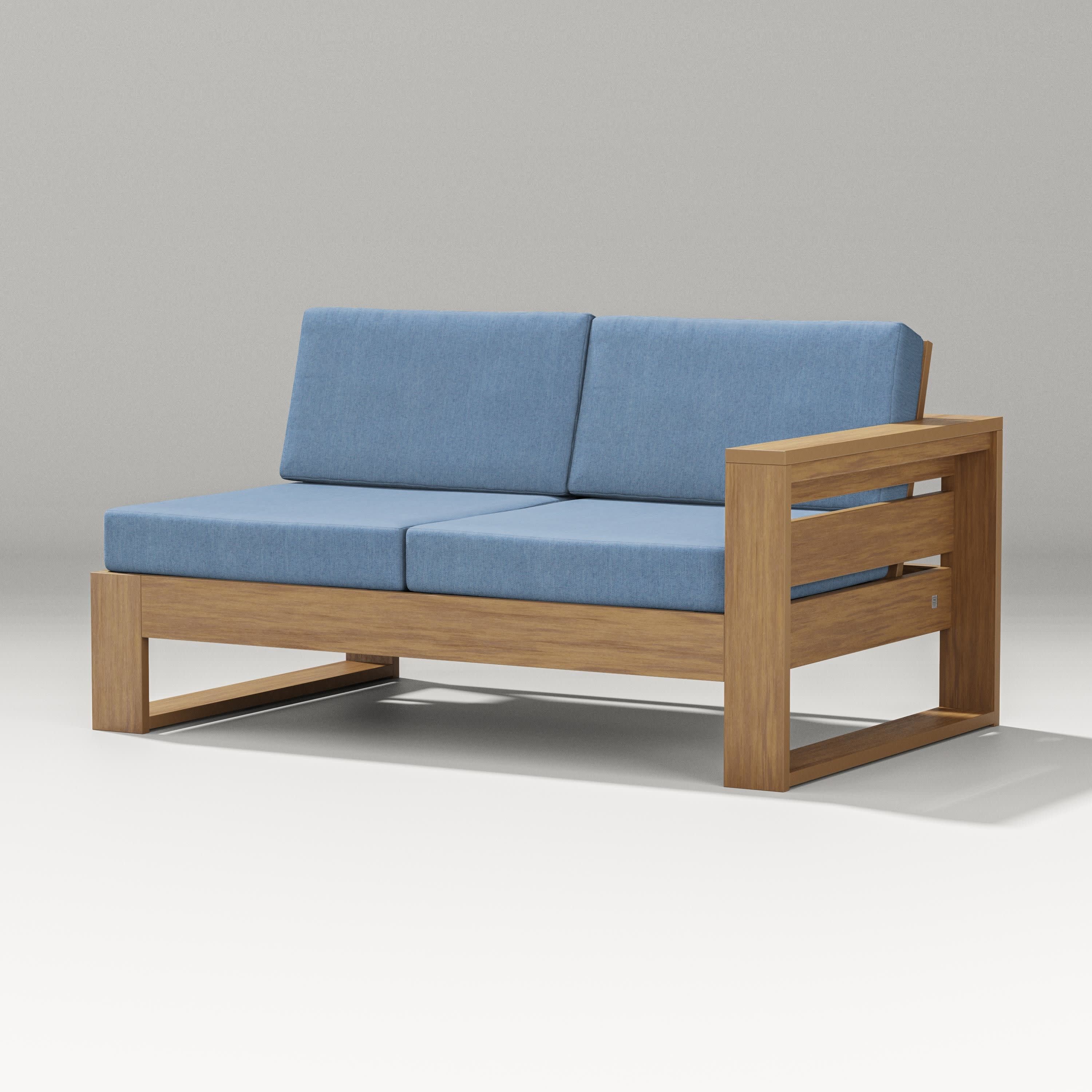 Latitude Modular Right Arm Loveseat in Natural / Sky Blue