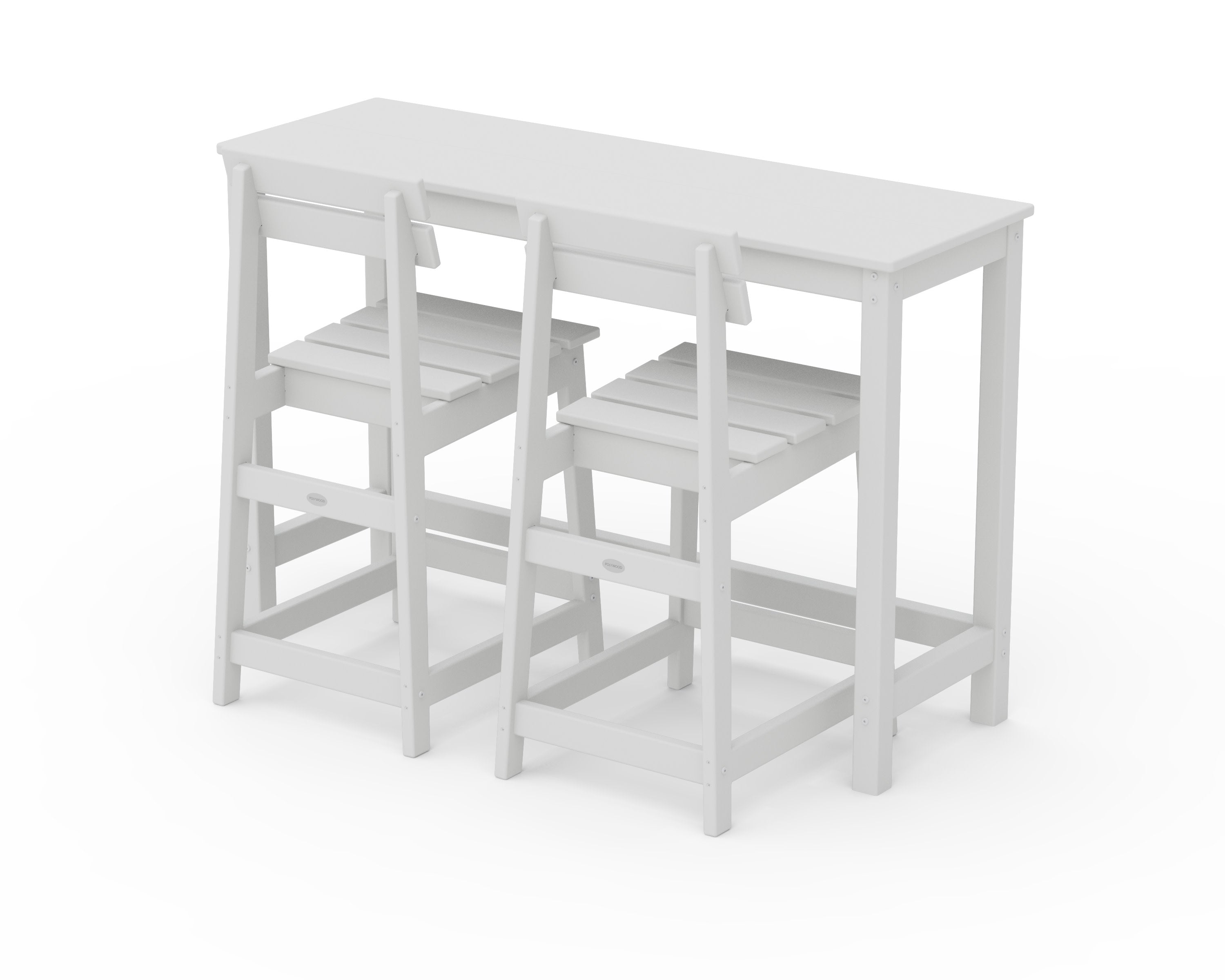 Modern Studio Plaza Counter Chair 3-Piece Balcony Set in White