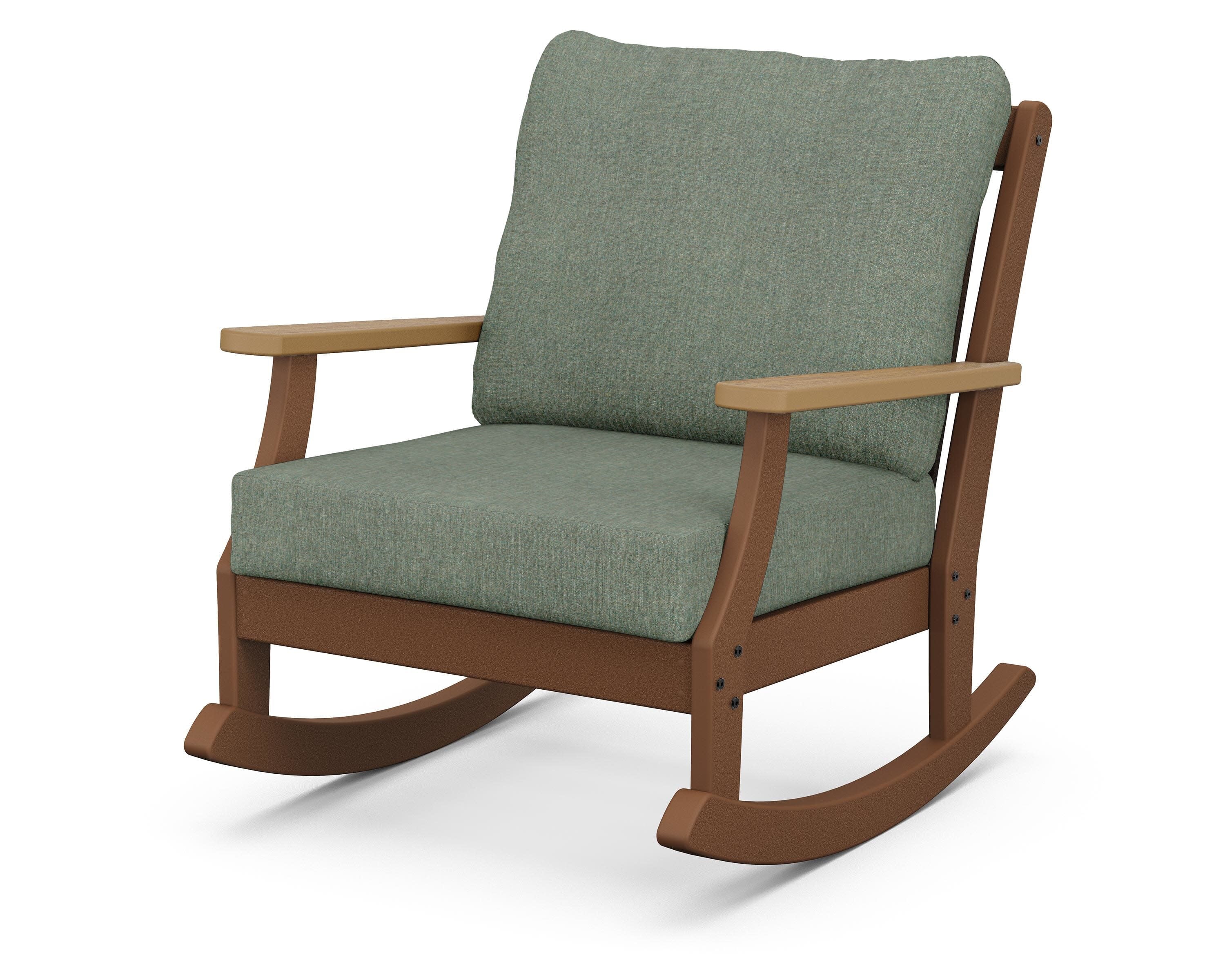 Braxton Deep Seating Rocking Chair in Teak / Natural / Cast Sage