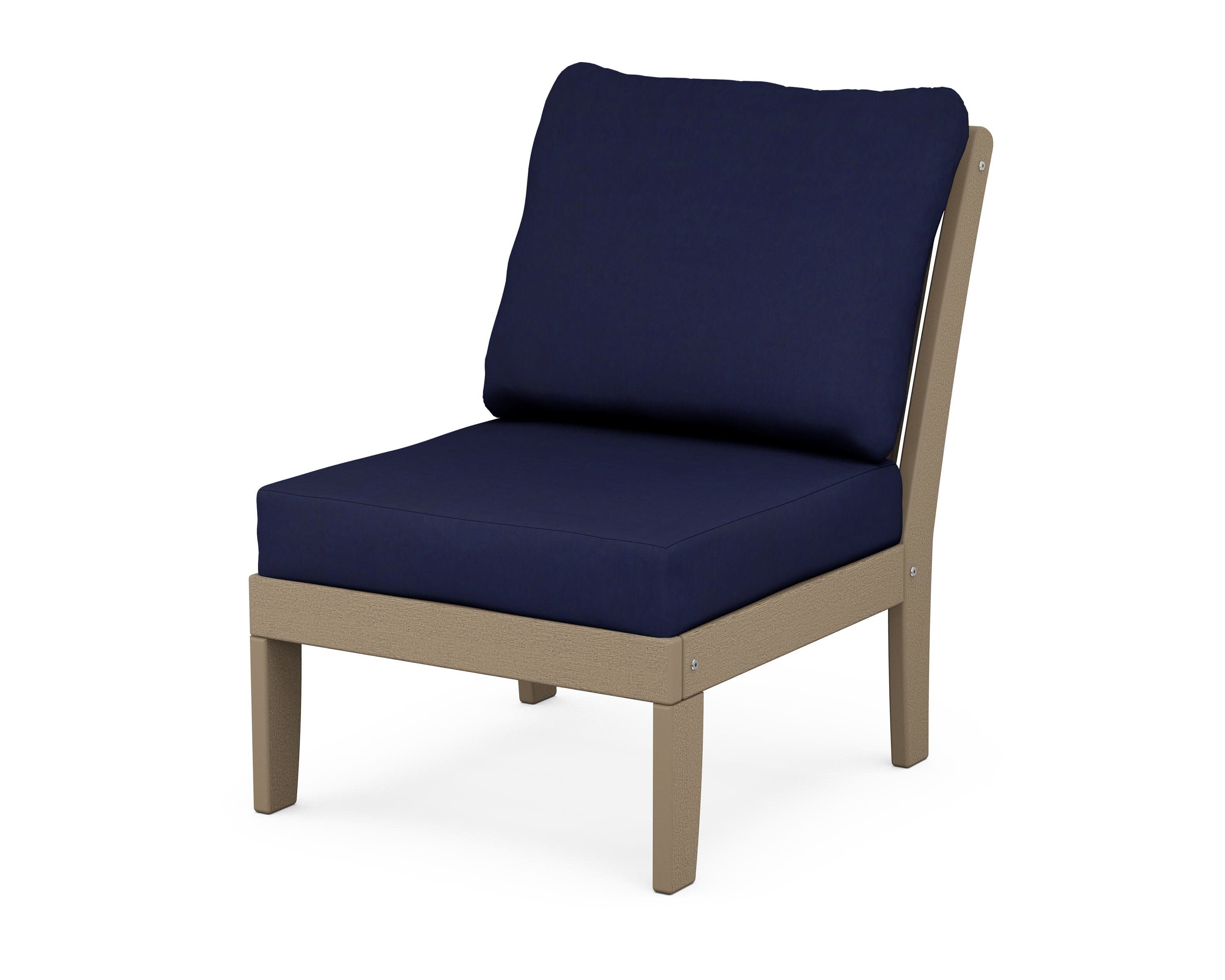 Braxton Modular Armless Chair in Vintage Sahara / Navy