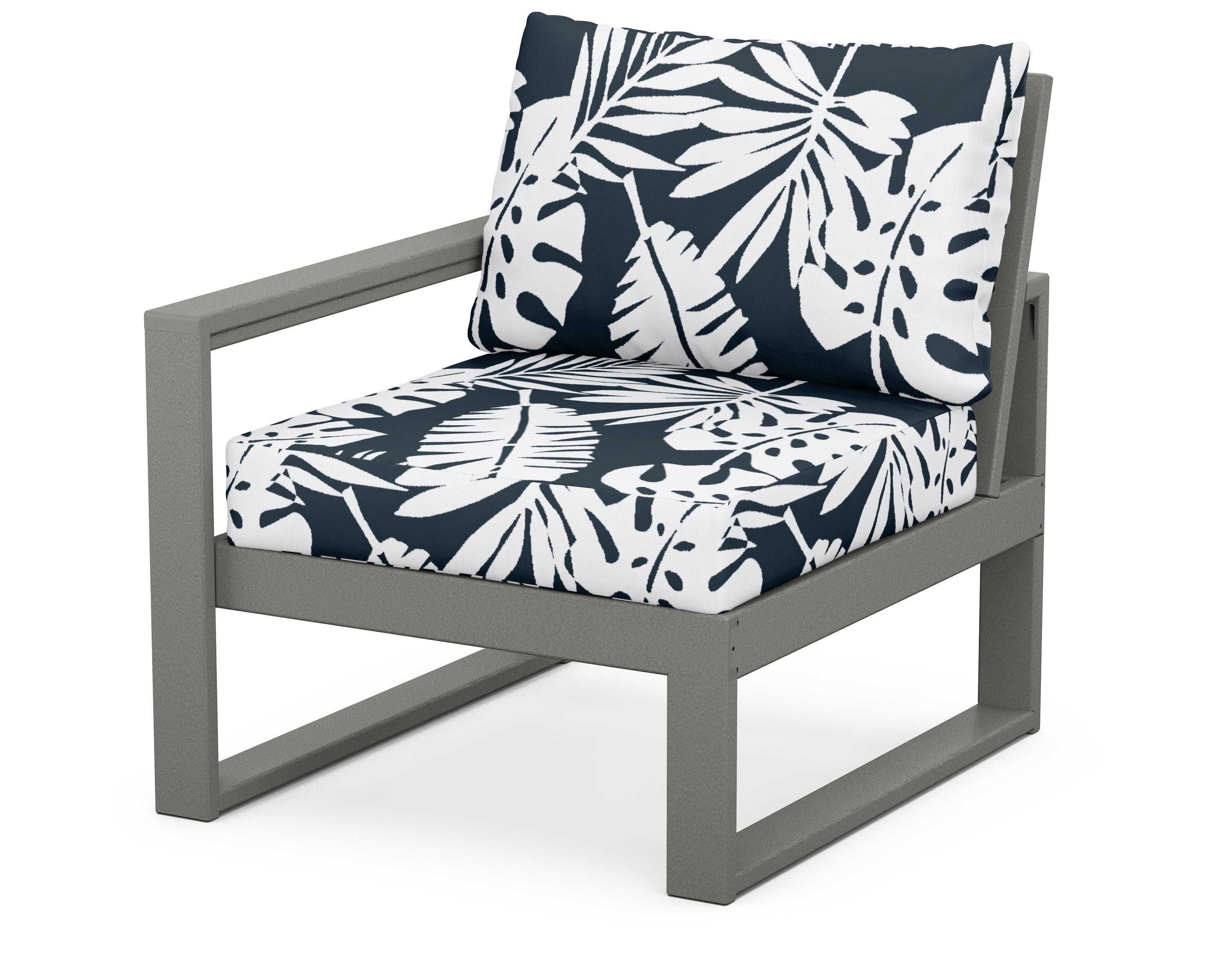 EDGE Modular Left Arm Chair in Slate Grey / Leaf Marine Indigo