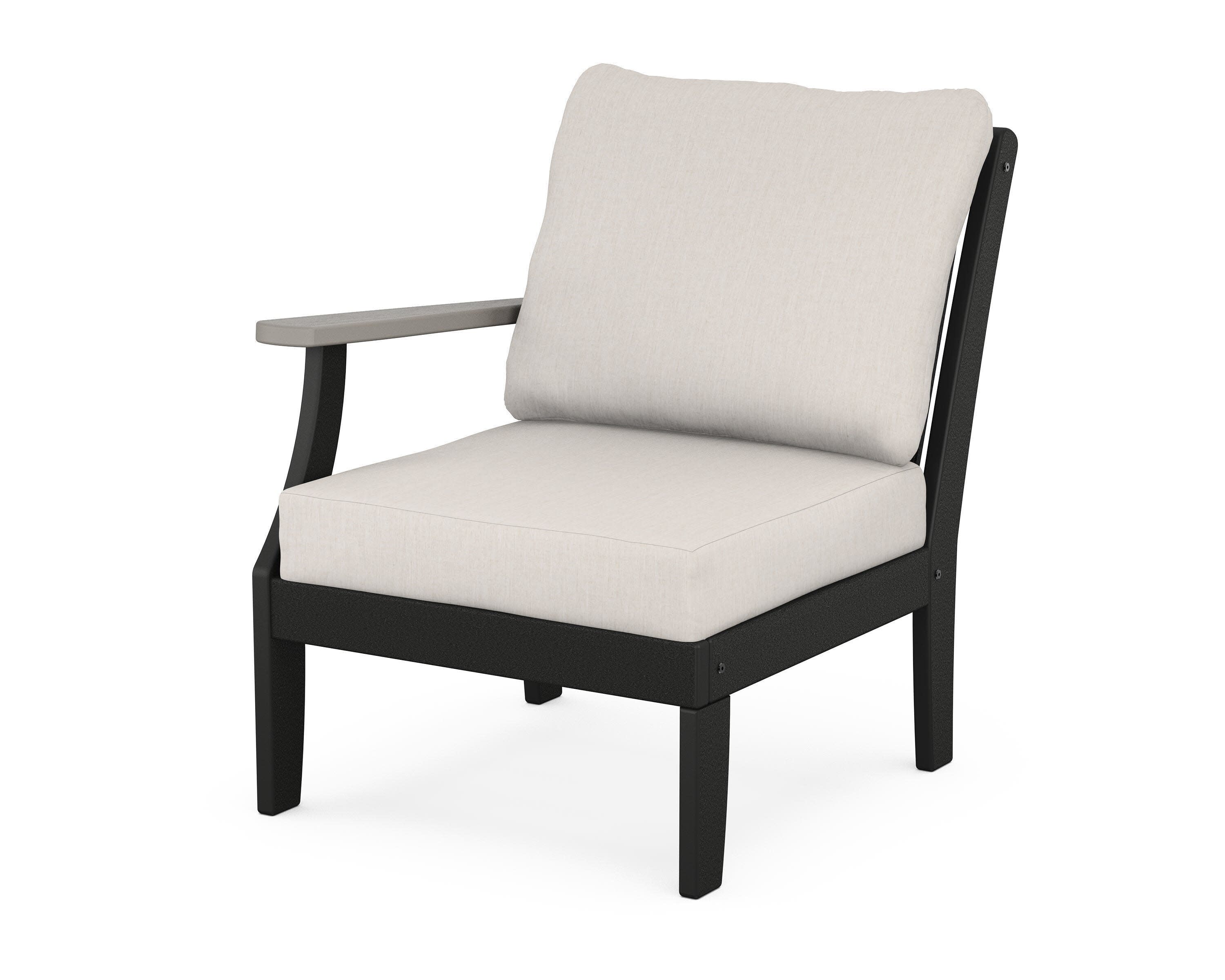 Braxton Modular Left Arm Chair in Black / Driftwood / Cast Ash