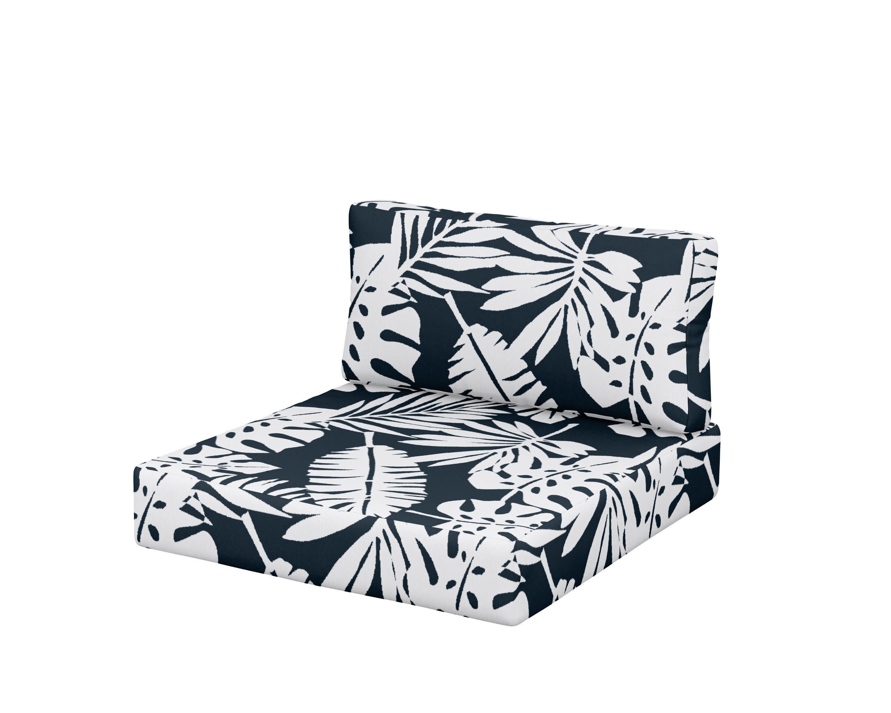 Acadia Back/Seat Cushion Set in Leaf Marine Indigo