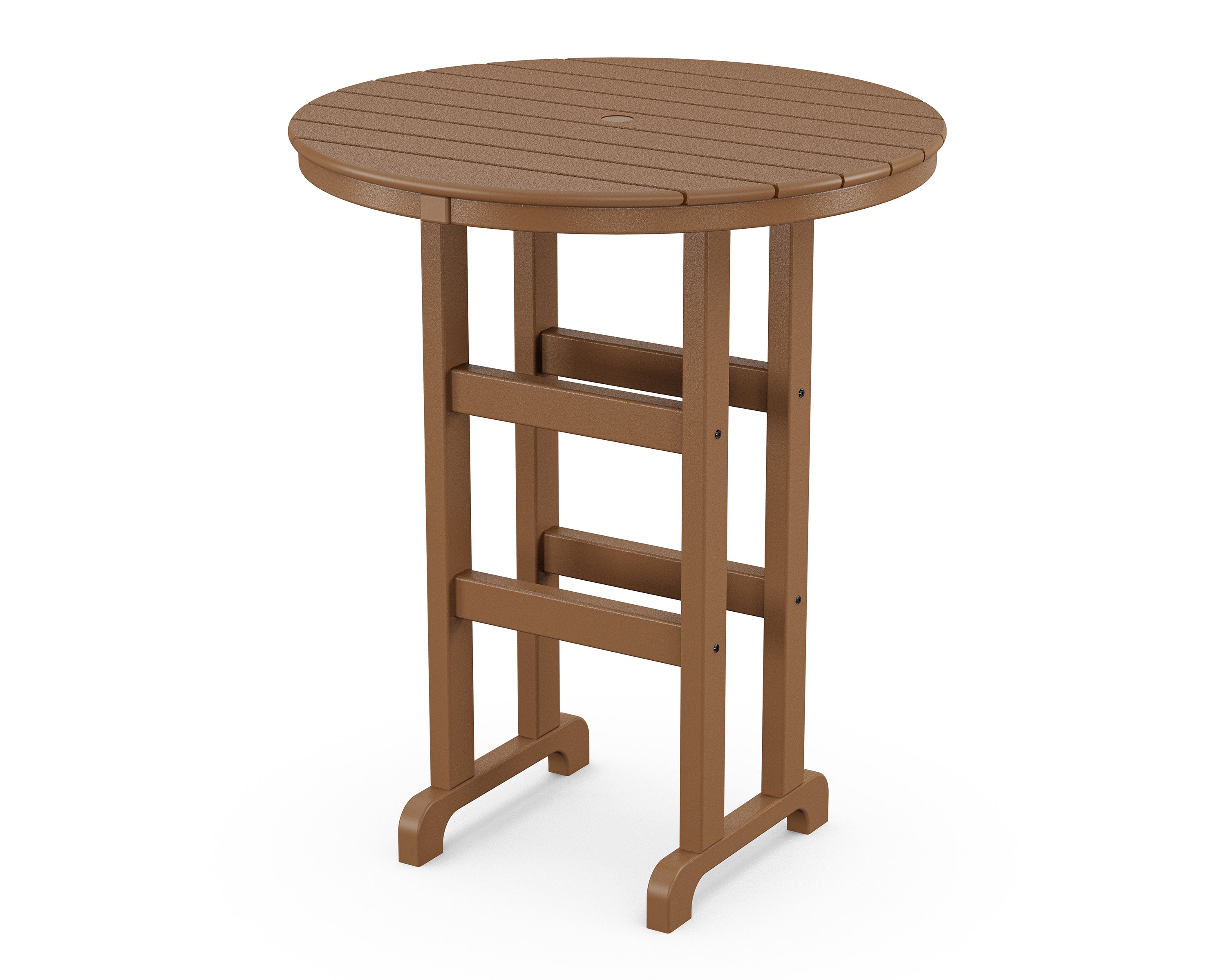 36" Round Farmhouse Bar Table in Teak