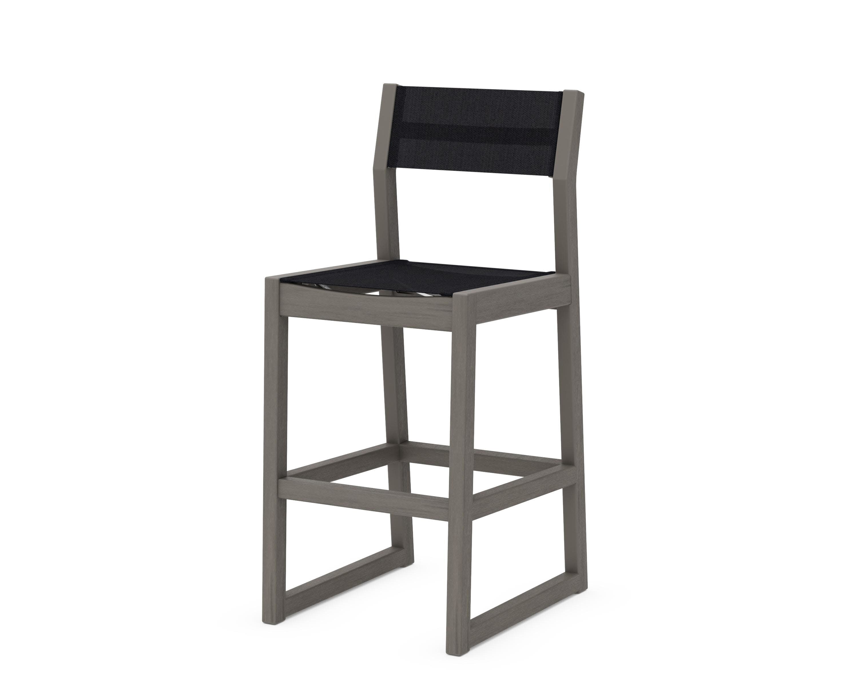 EDGE Sling Bar Side Chair in Driftwood / Black Sling