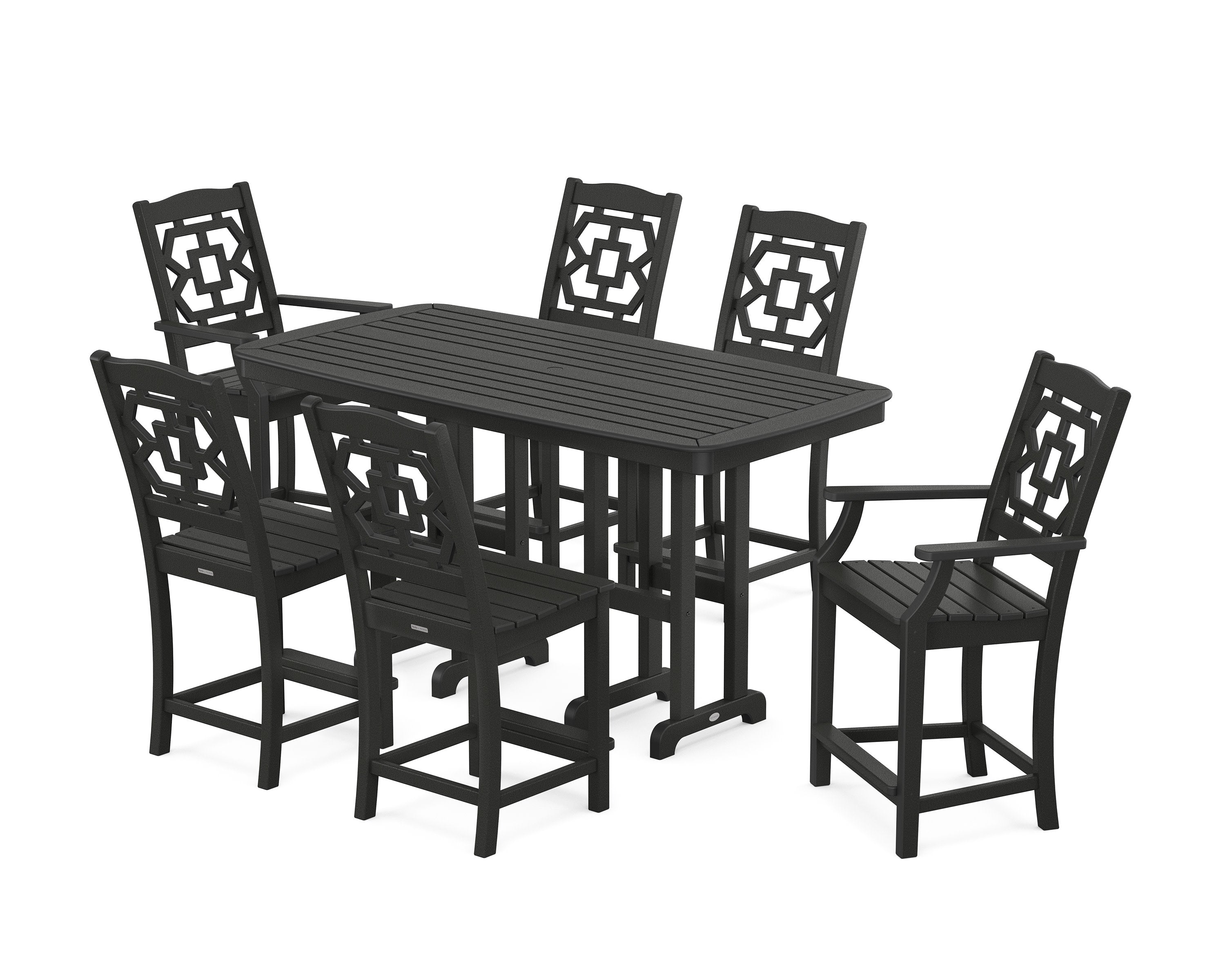 Chinoiserie 7-Piece Counter Set in Black