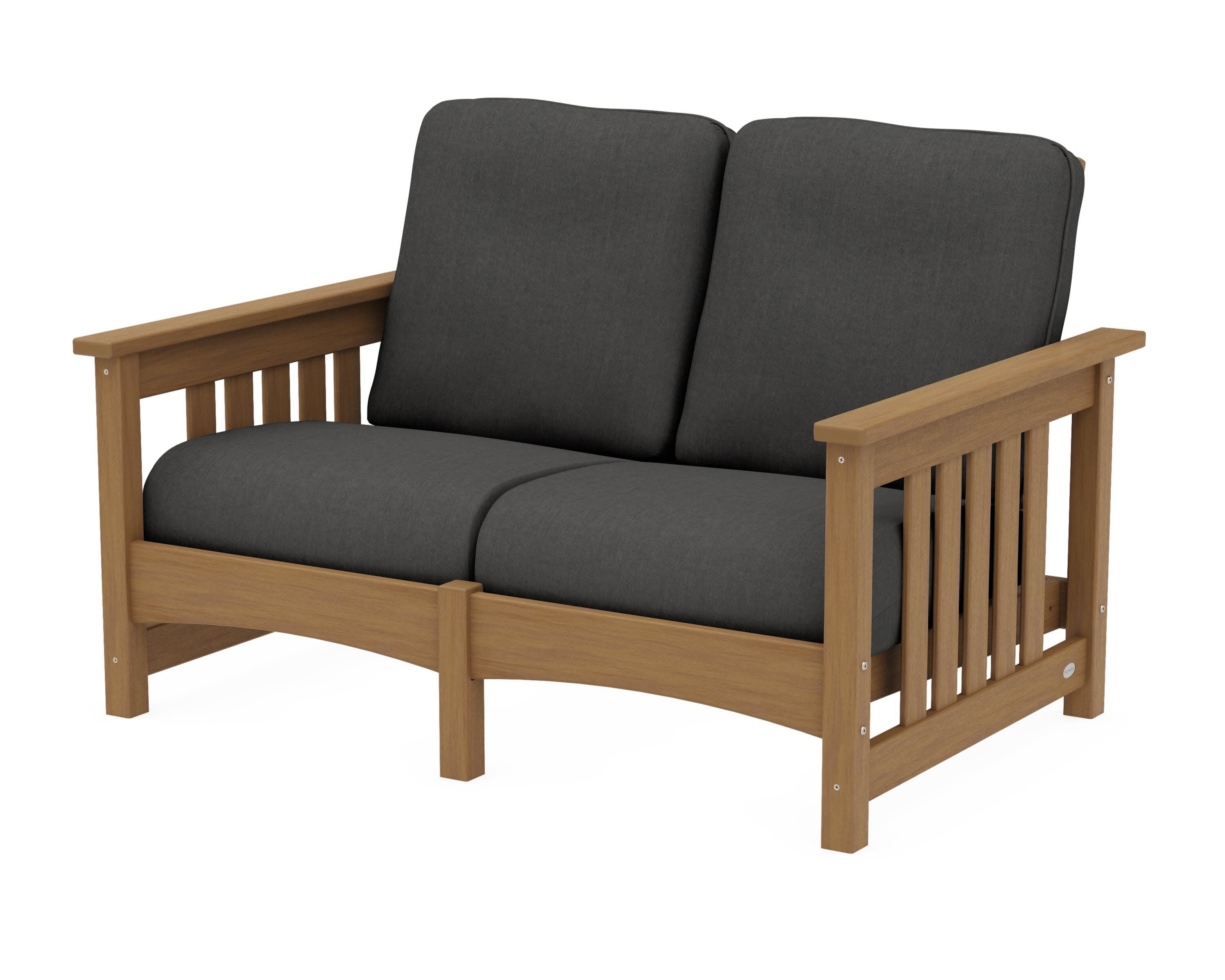 Club Mission Loveseat in Natural / Spectrum Carbon