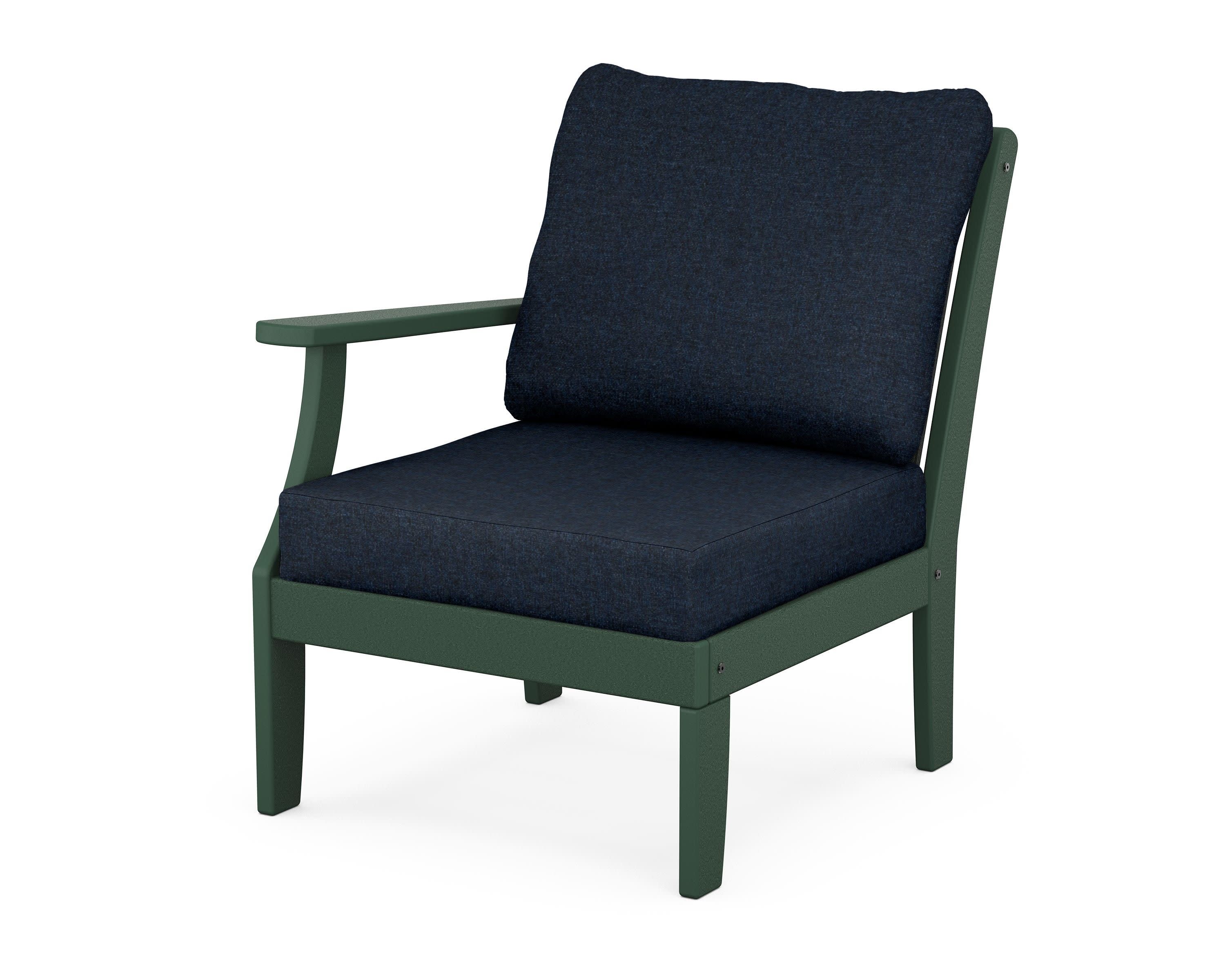 Braxton Modular Left Arm Chair in Green / Marine Indigo