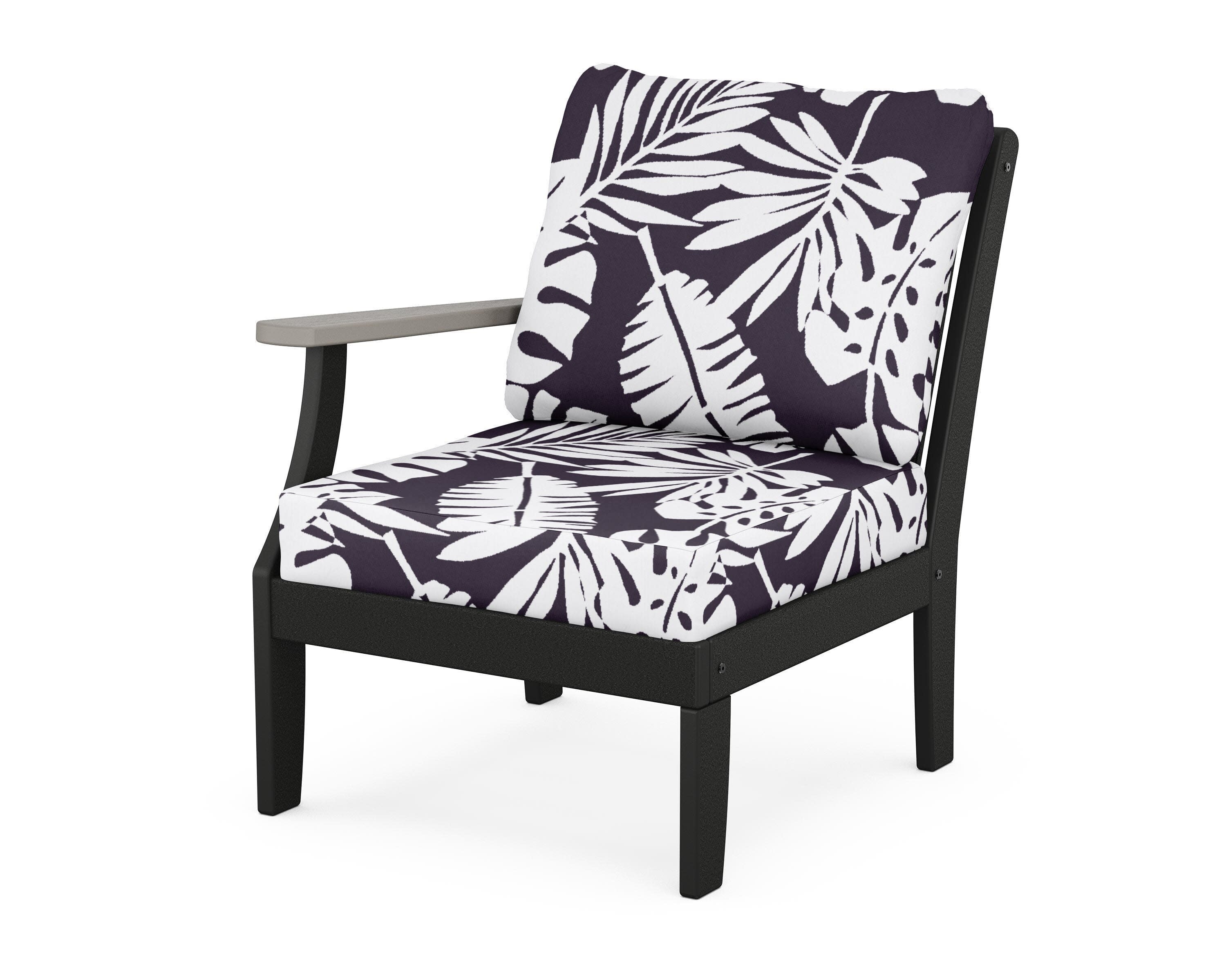 Braxton Modular Left Arm Chair in Black / Driftwood / Leaf Navy